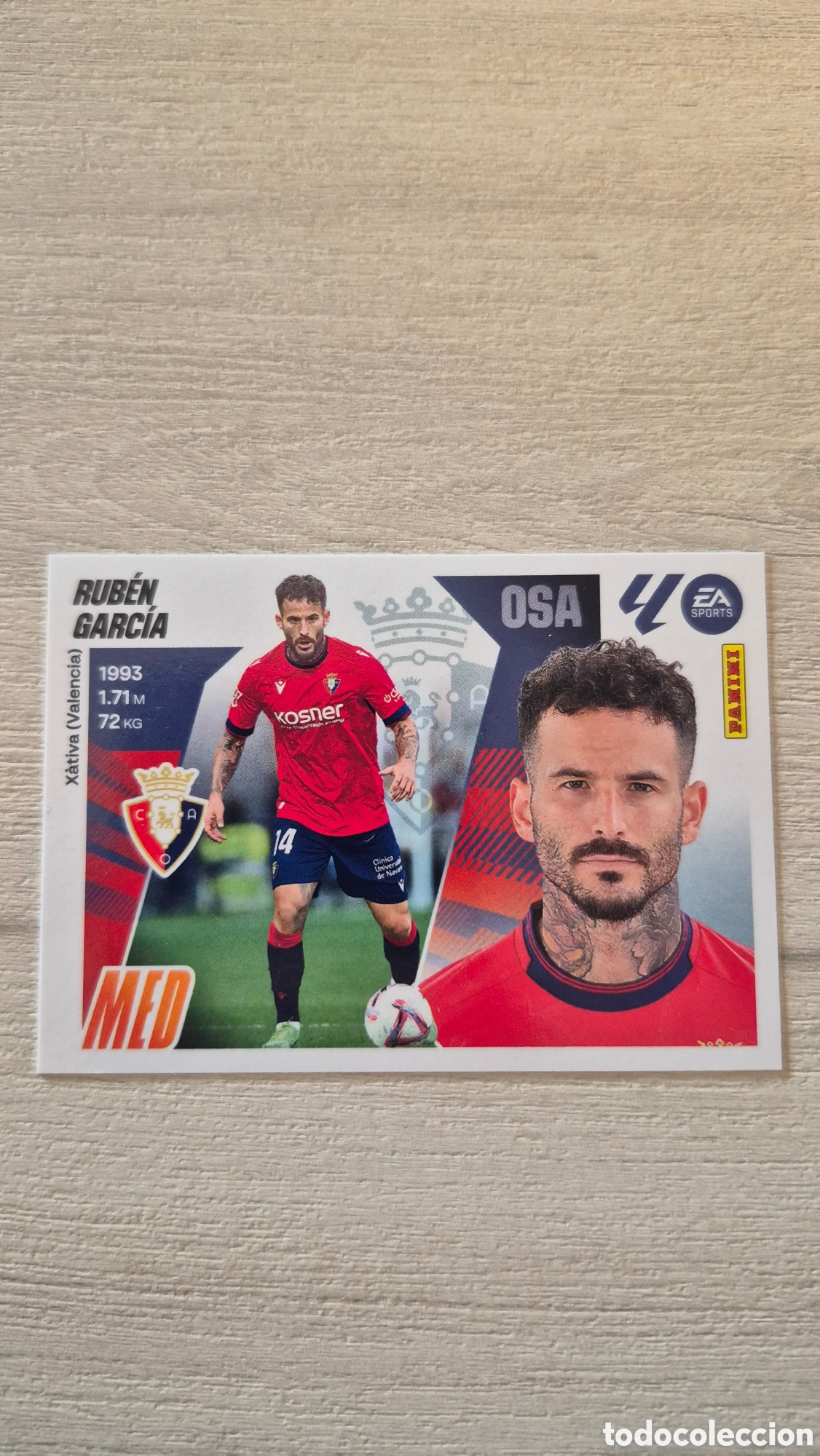 Cromos de f&uacute;tbol: N&deg;14 Osasuna Rub&eacute;n Garc&iacute;a Liga Este 25/26