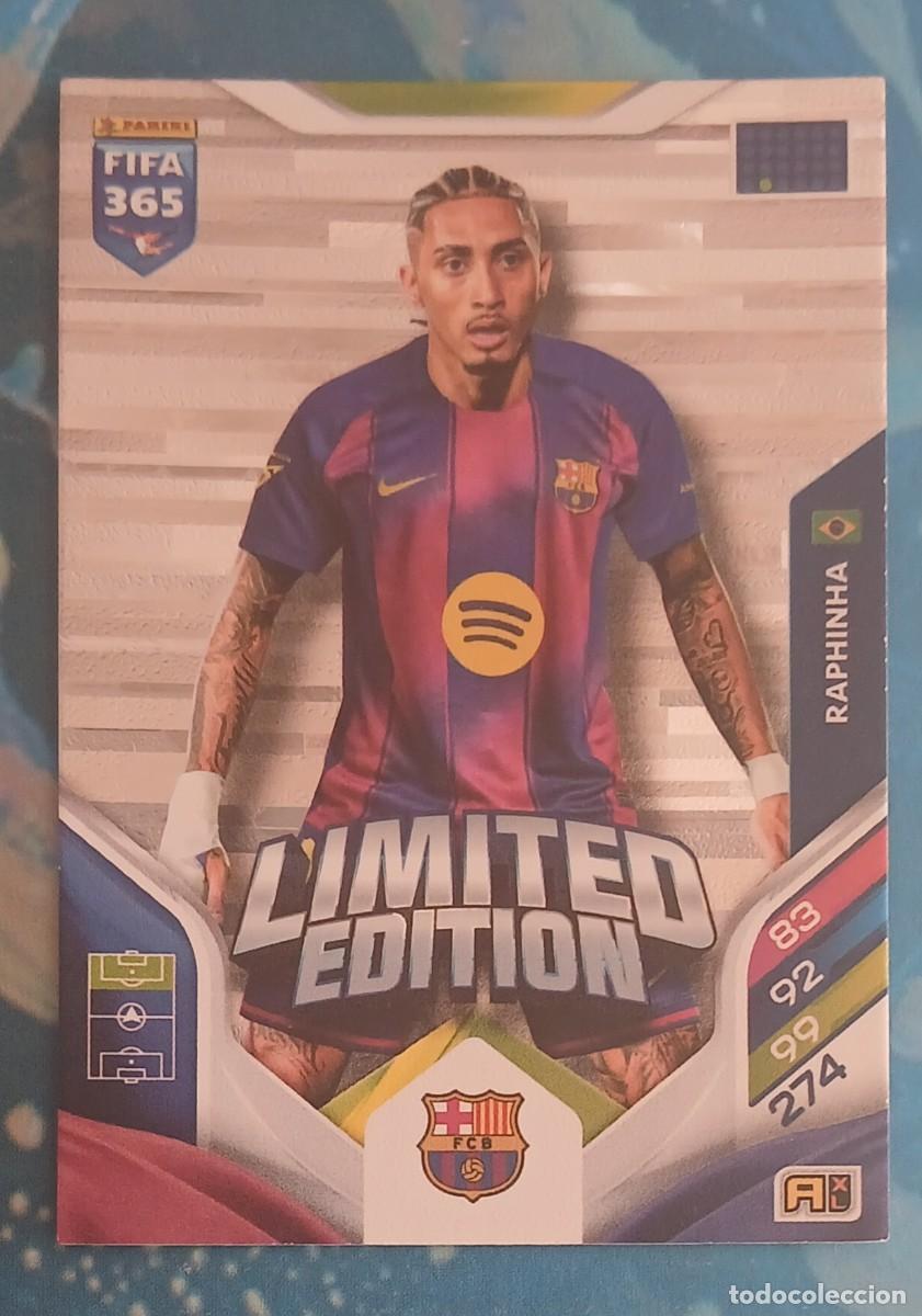 Cromos de Futebol: CR0MO DE RAPHINHA BARCELONA LIMITED EDITION ADRENALYN XL FIFA 365 2025-2026 DE PANINI. Nuevo.