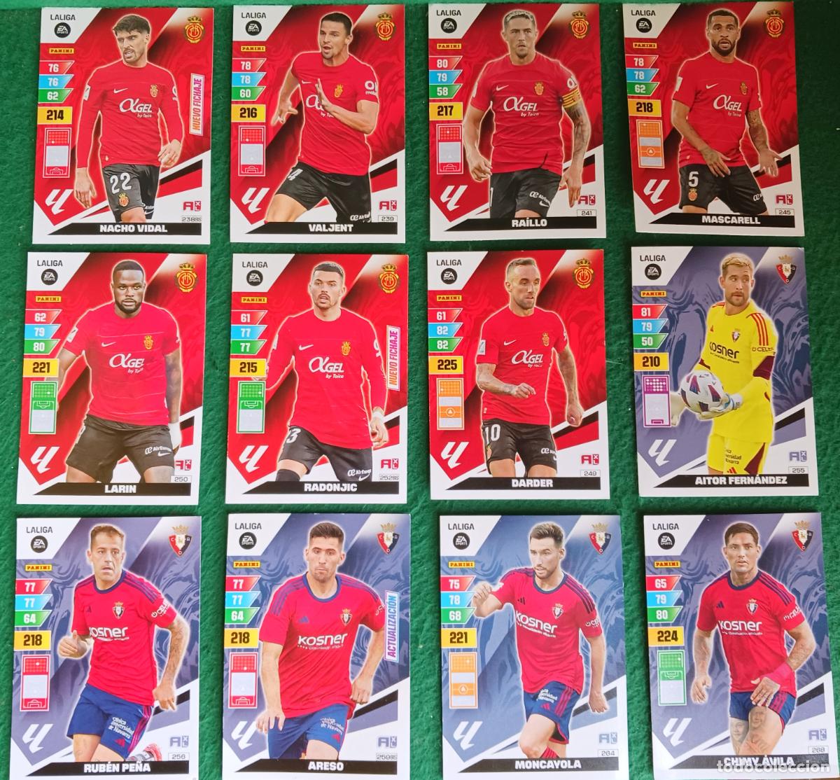 Figurine di Calcio: 12 CROMOS MALLORCA - PANINI LIGA F&Uacute;TBOL ADRENALYN 2023 2024 - PERFECTO ESTADO