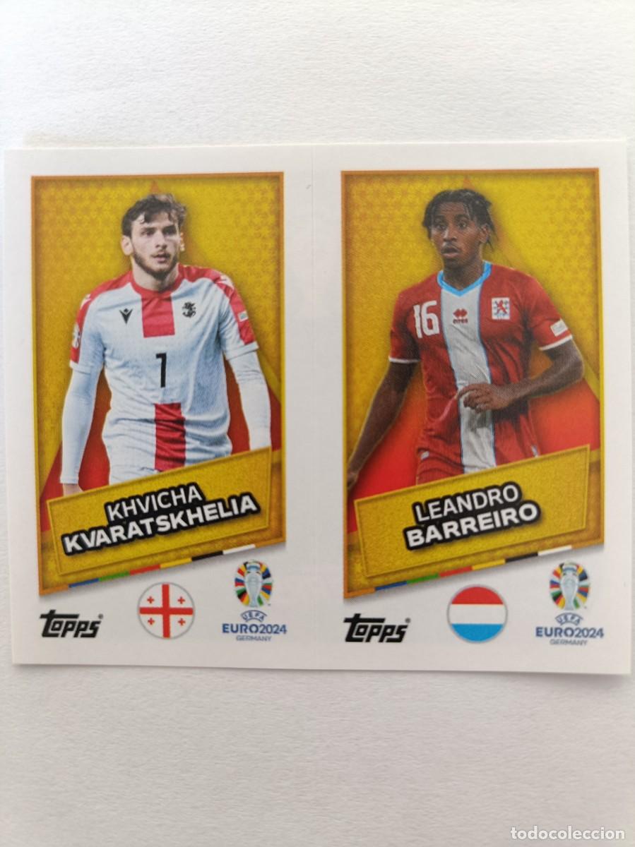 Cromos de F&uacute;tbol: #GEO SP-LUX SP KVARATSKHELIA-BARREIRO GEORGIA-LUXEMBURGO UEFA EURO 2024 TOPPS