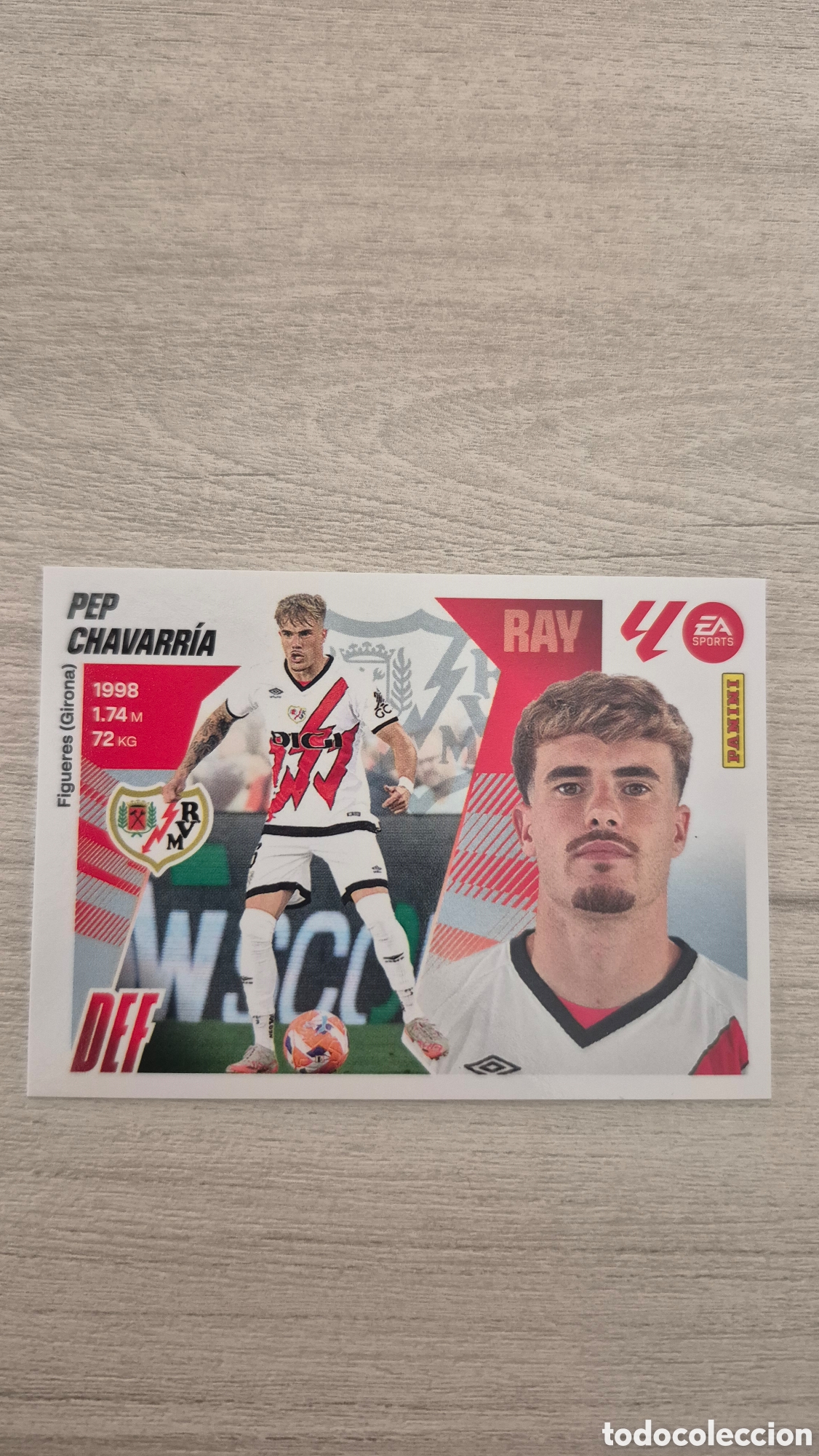 Football Stickers: N&deg;10 Rayo Vallecano Pep Chavarria Liga Este 25/26
