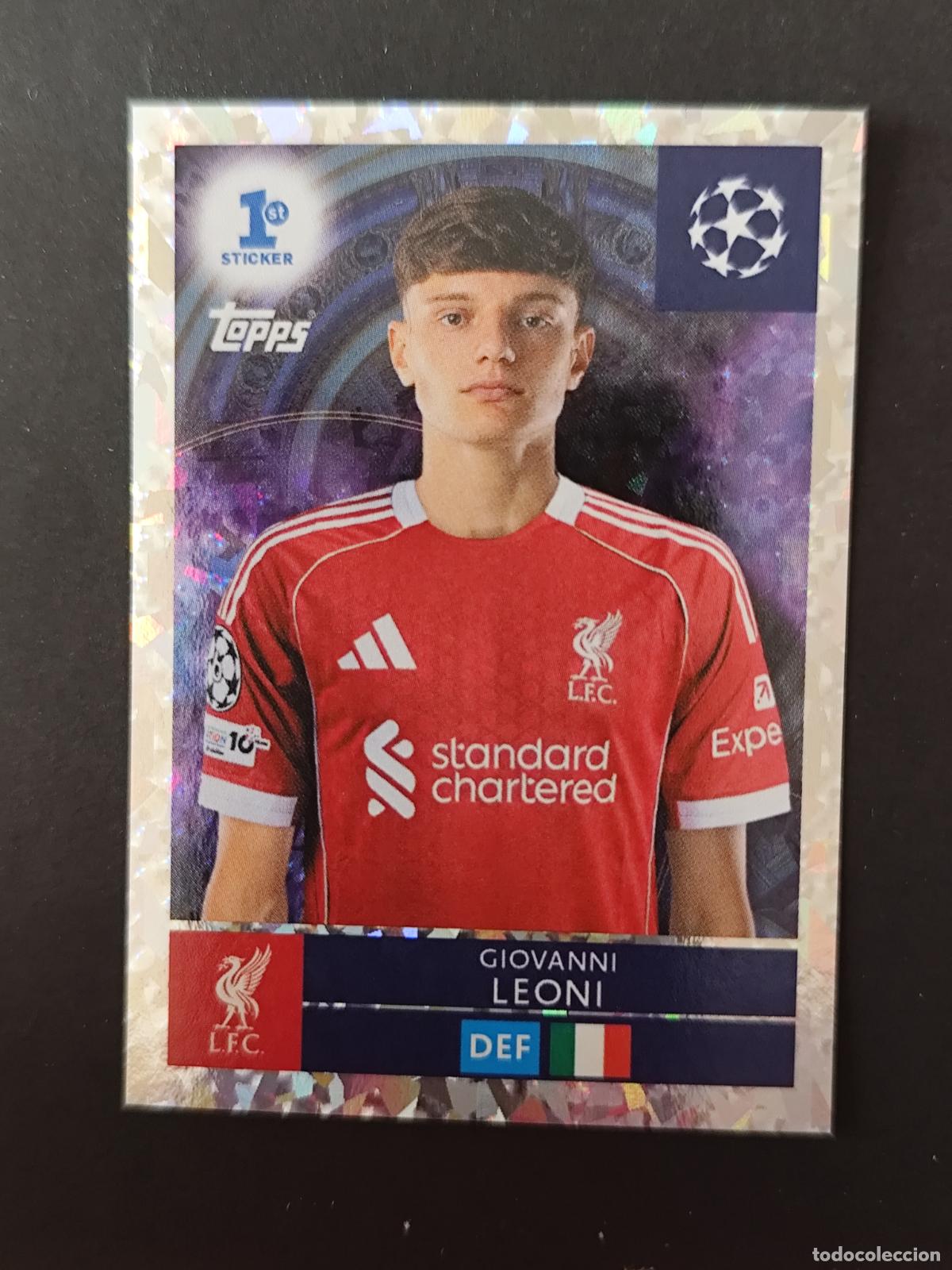 Cartes &agrave; collectionner de Football: 297 GIOVANNI LEONI 1ST STICKER LIVERPOOL STICKER CHAMPIONS LEAGUE 2025 2026 25 26 TOPPS
