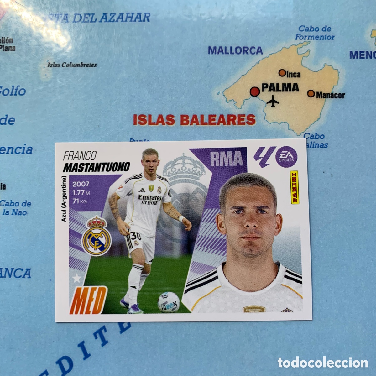 Cromos de f&uacute;tbol: Mastantuono &uacute;ltimo fichaje n&uacute;mero 46 Del Real Madrid cromo liga este 25-26 2025-2026