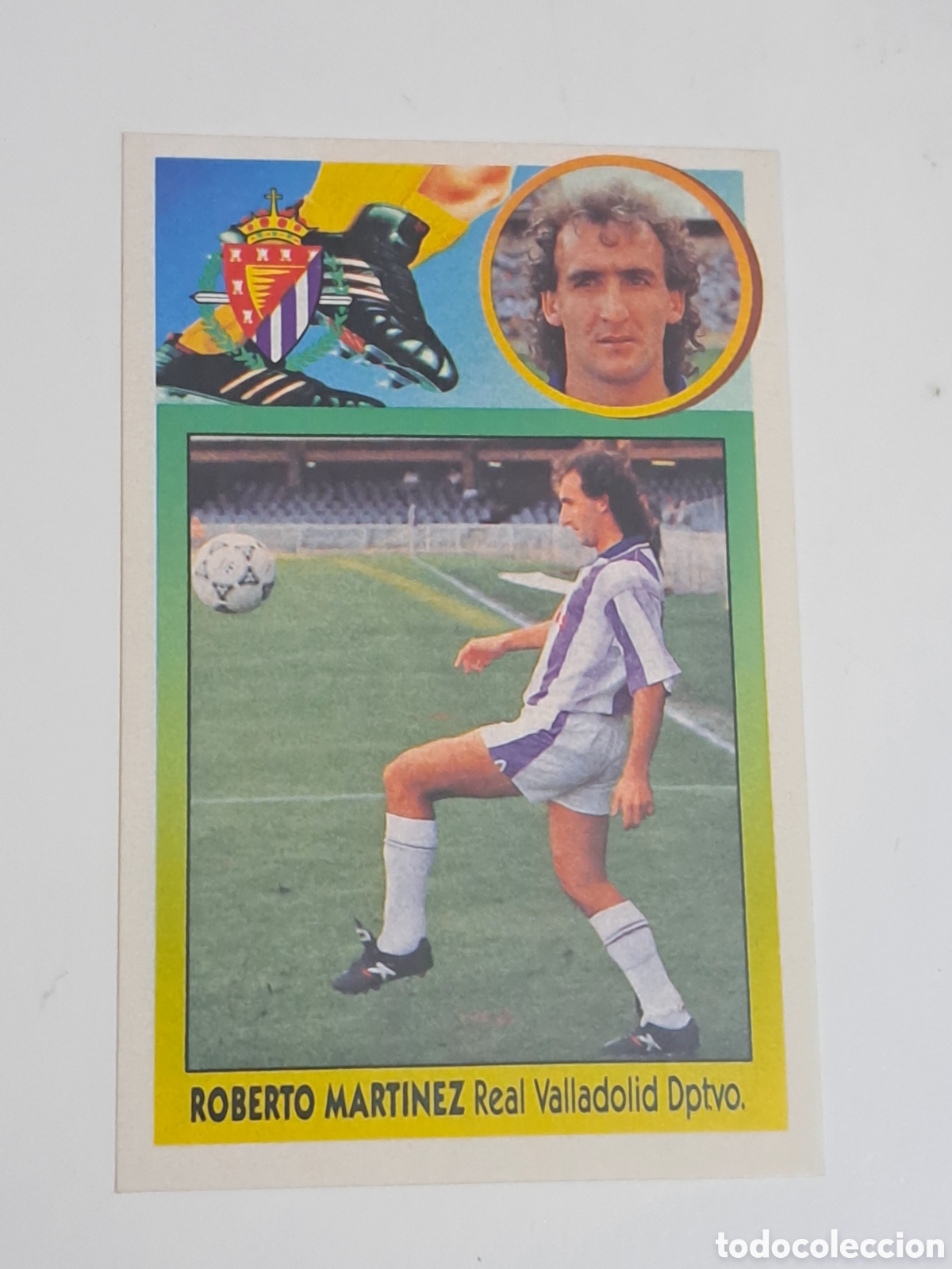Cromos de F&uacute;tbol: CROMO LIGA 93-94 ROBERTO MARTINEZ REAL VALLADOLID BAJA EDICIONES ESTE ADHESIVO NUNCA PEGADO