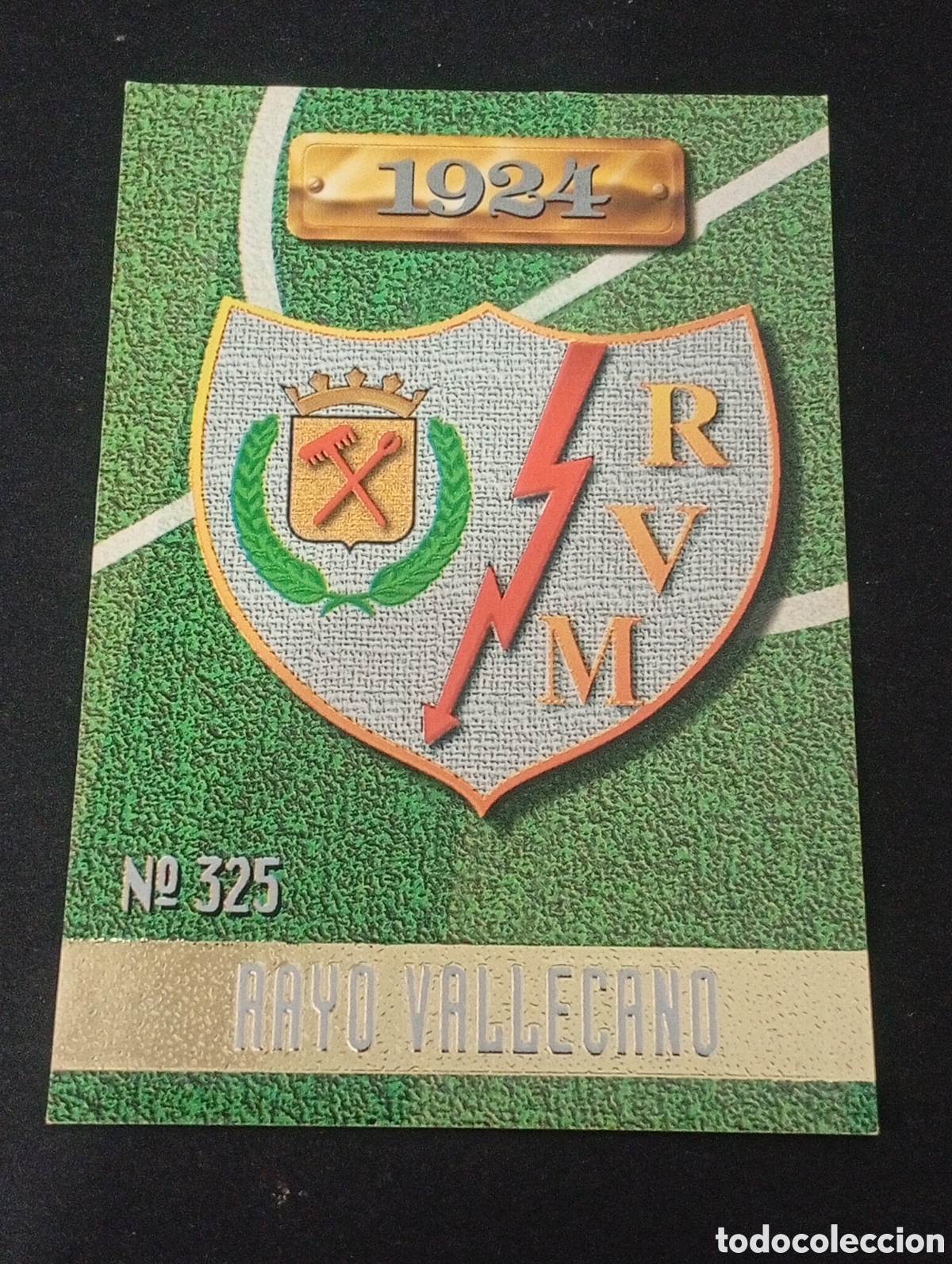 Fu&szlig;ball-Sticker: 325 escudo RAYO VALLECANO MUNDICROMO 1996 1997 97 CROMOS PANINI MEGACRACKS TOPPS MATCH
