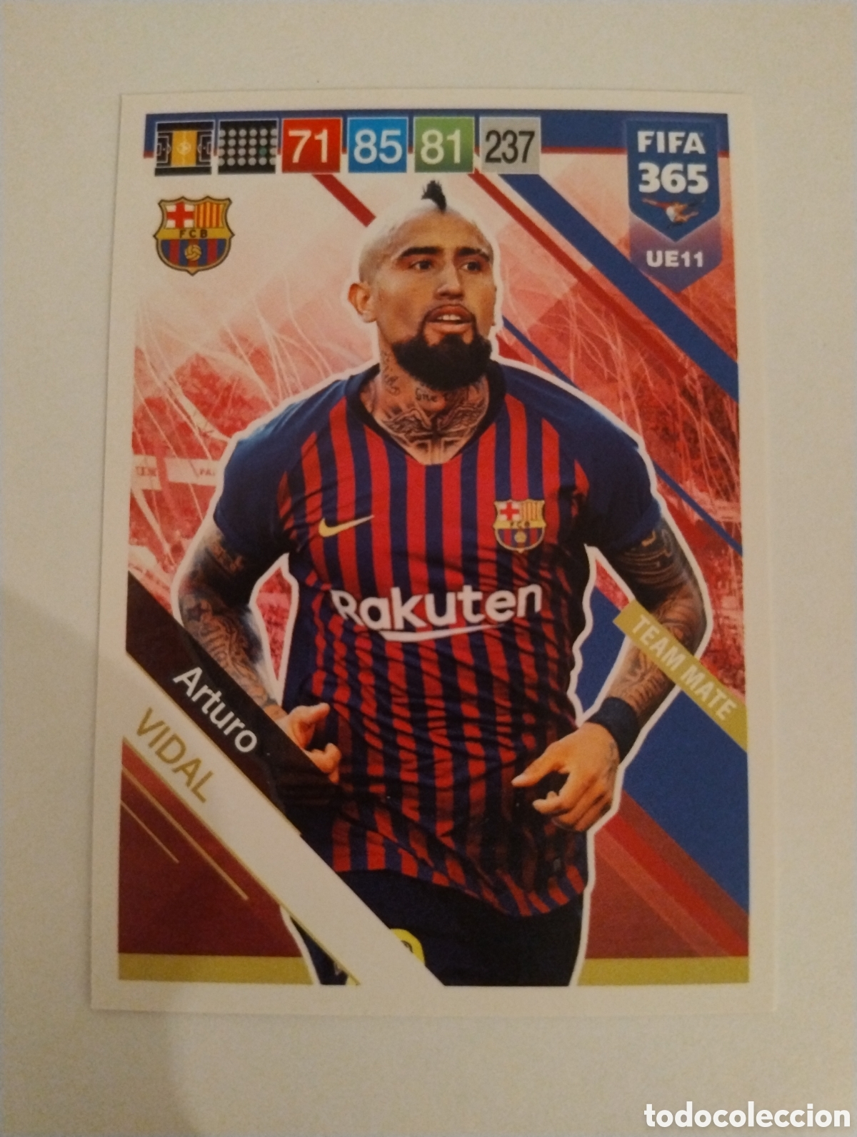 Fu&szlig;ball-Sticker: UE11 - Arturo Vidal - Barcelona - Adrenalyn XL FIFA 365 2019