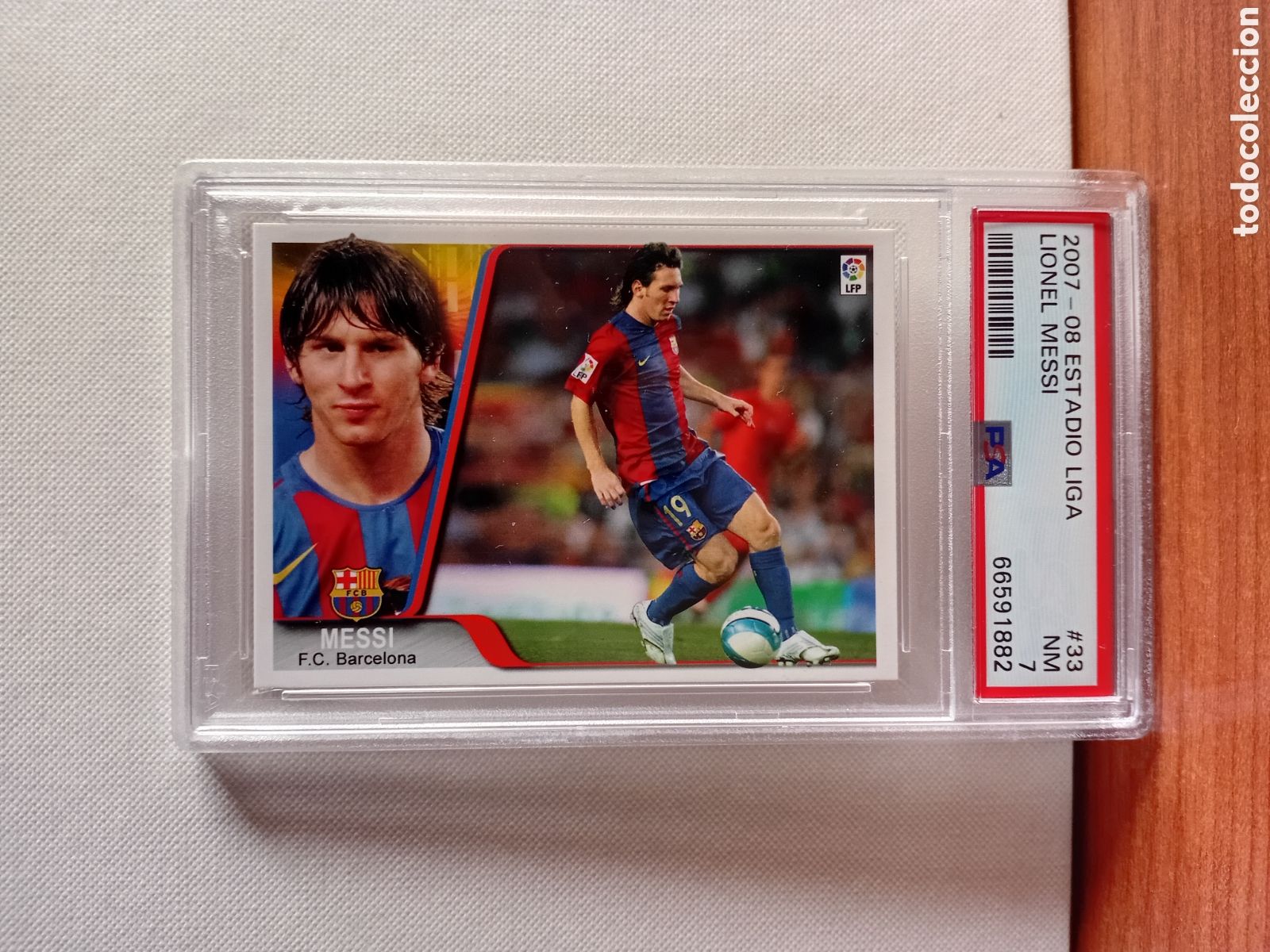 Cromos de f&uacute;tbol: Messi Ediciones Estadio 2007 PSA 7. - Foto 3