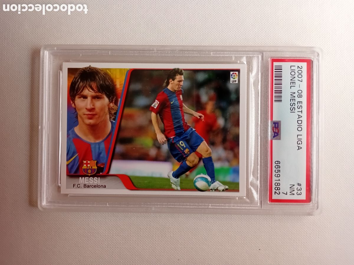 Cromos de f&uacute;tbol: Messi Ediciones Estadio 2007 PSA 7. - Foto 1