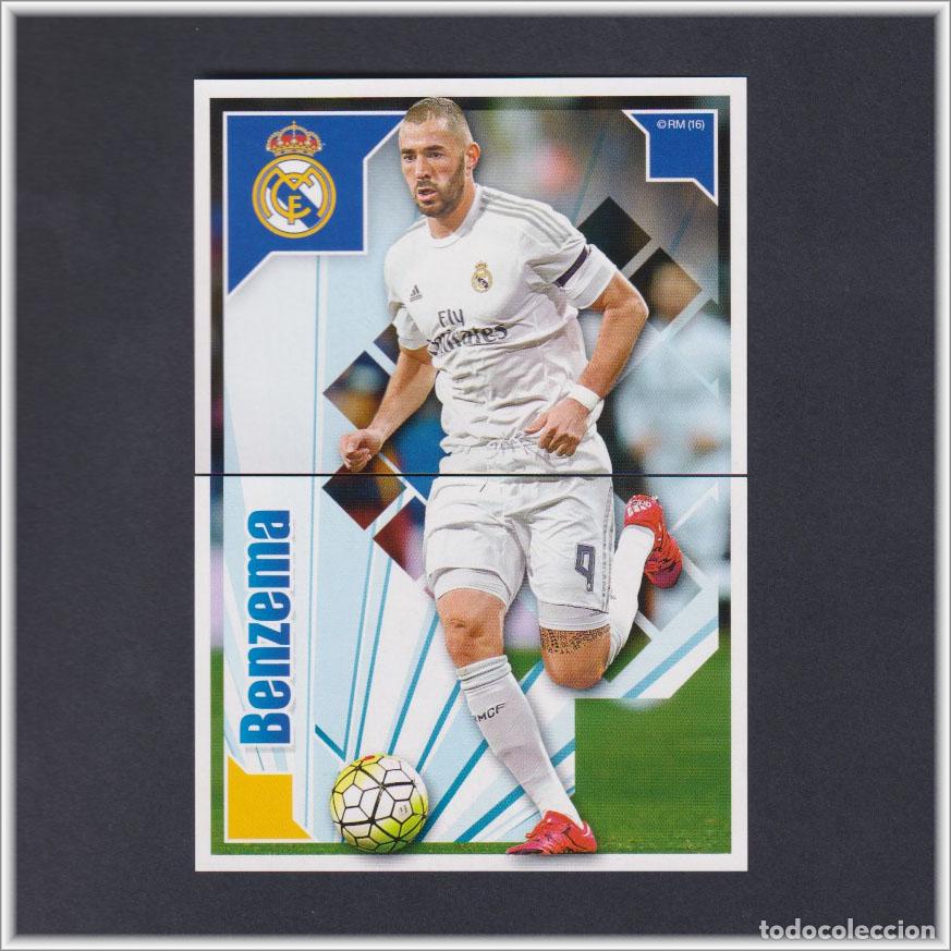 Cromos de F&uacute;tbol: COLECCI&Oacute;N OFICIAL REAL MADRID 2015 2016 15 16 PANINI BENZEMA N&ordm; 65 Y 66 ALBUM LIGA F&Uacute;TBOL ESTE