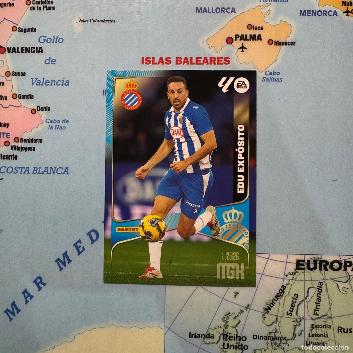 Cromos de F&uacute;tbol: Edu Exp&oacute;sito n&uacute;mero 157 del Espa&ntilde;ol megacracks 25-26 2025-2026