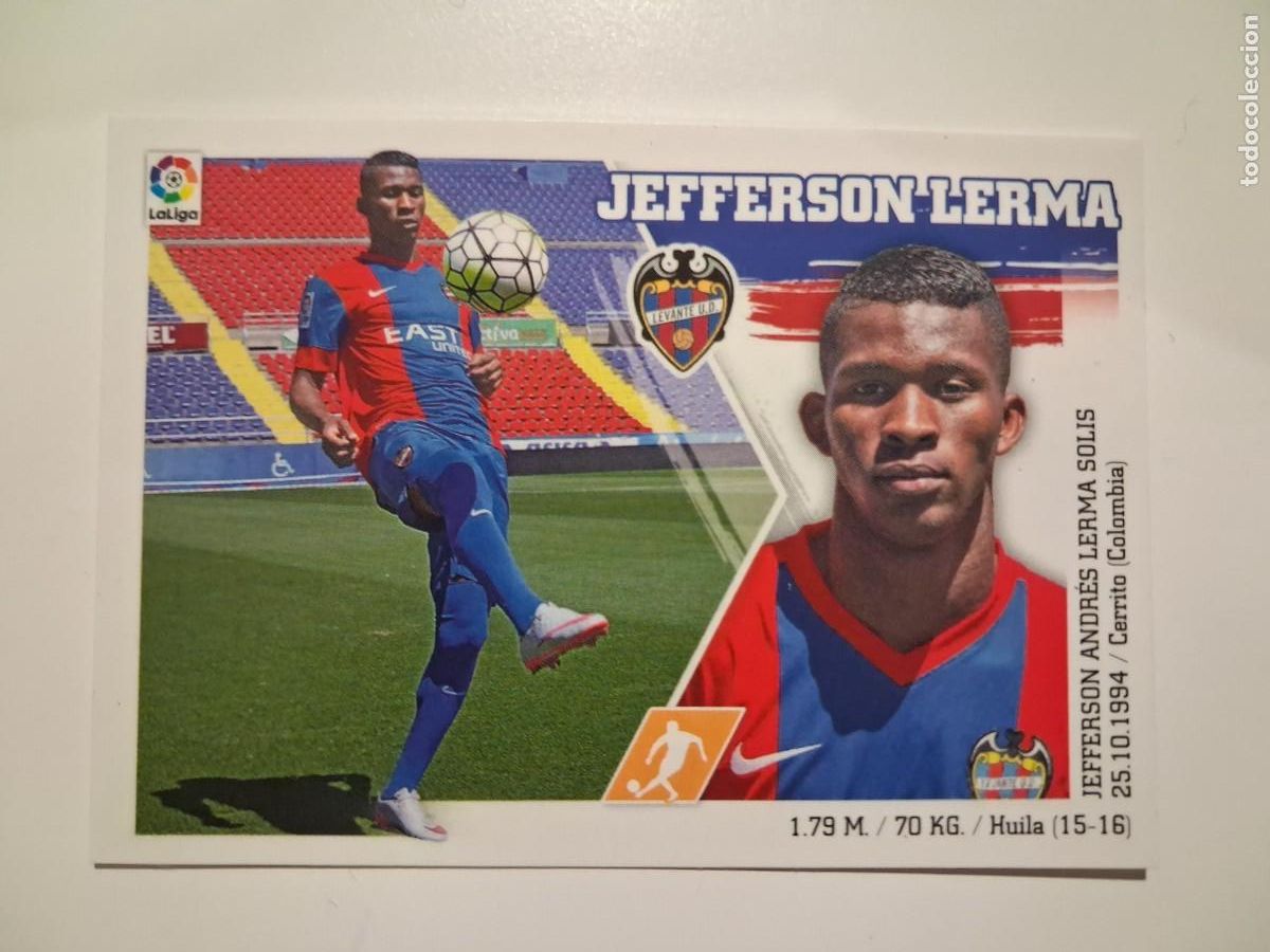 Fu&szlig;ball-Sticker: Liga 2015 2016 15/16 Ediciones Este Sin Pegar Levante 16 BIS Coloca Jefferson Lerma Cuarta Edicion