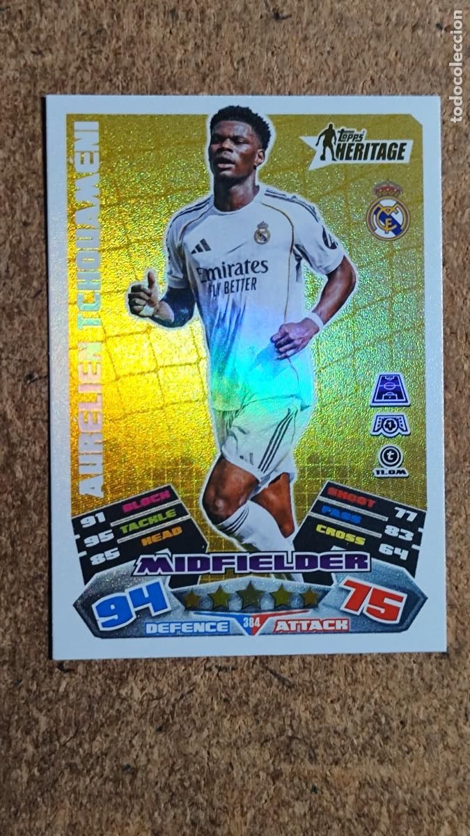Figurine di Calcio: MATCH ATTAX 25/26 CARD HERITAGE TCHOUAMENI REAL MADRID # 384 TOPPS