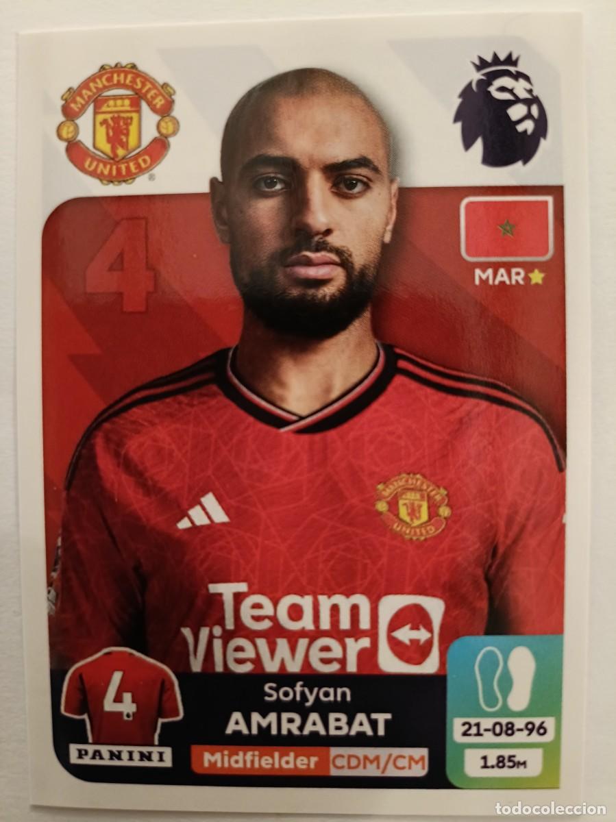 Football Stickers: #445 SOFYAN AMRABAT MANCHESTER UNITED PREMIER LEAGUE 23/24 STICKER PANINI
