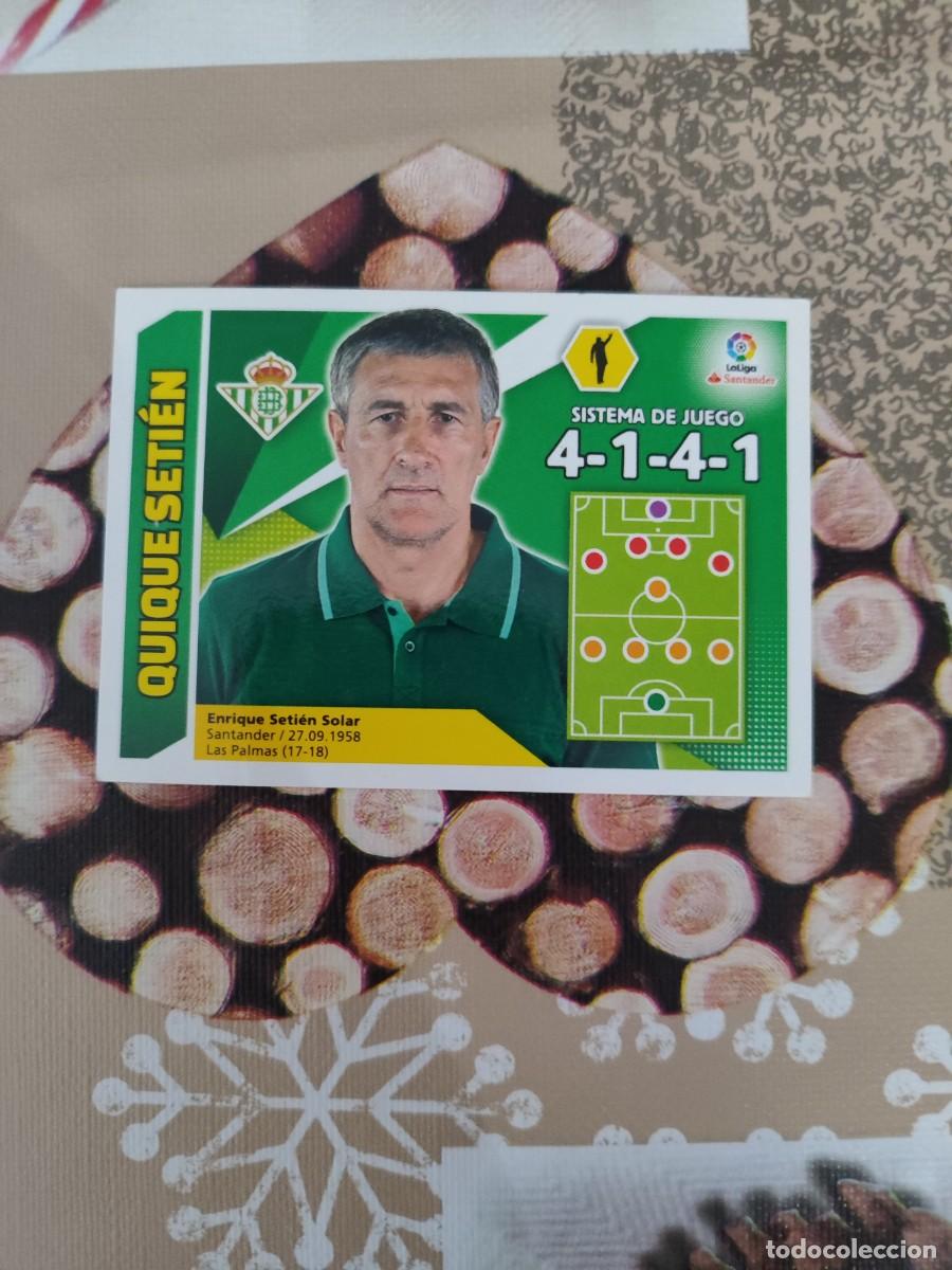 Fu&szlig;ball-Sticker: CROMO N&Uacute;MERO 10 QUIQUE SETI&Eacute;N ENTRENADOR BETIS. LIGA ESTE 17/18.