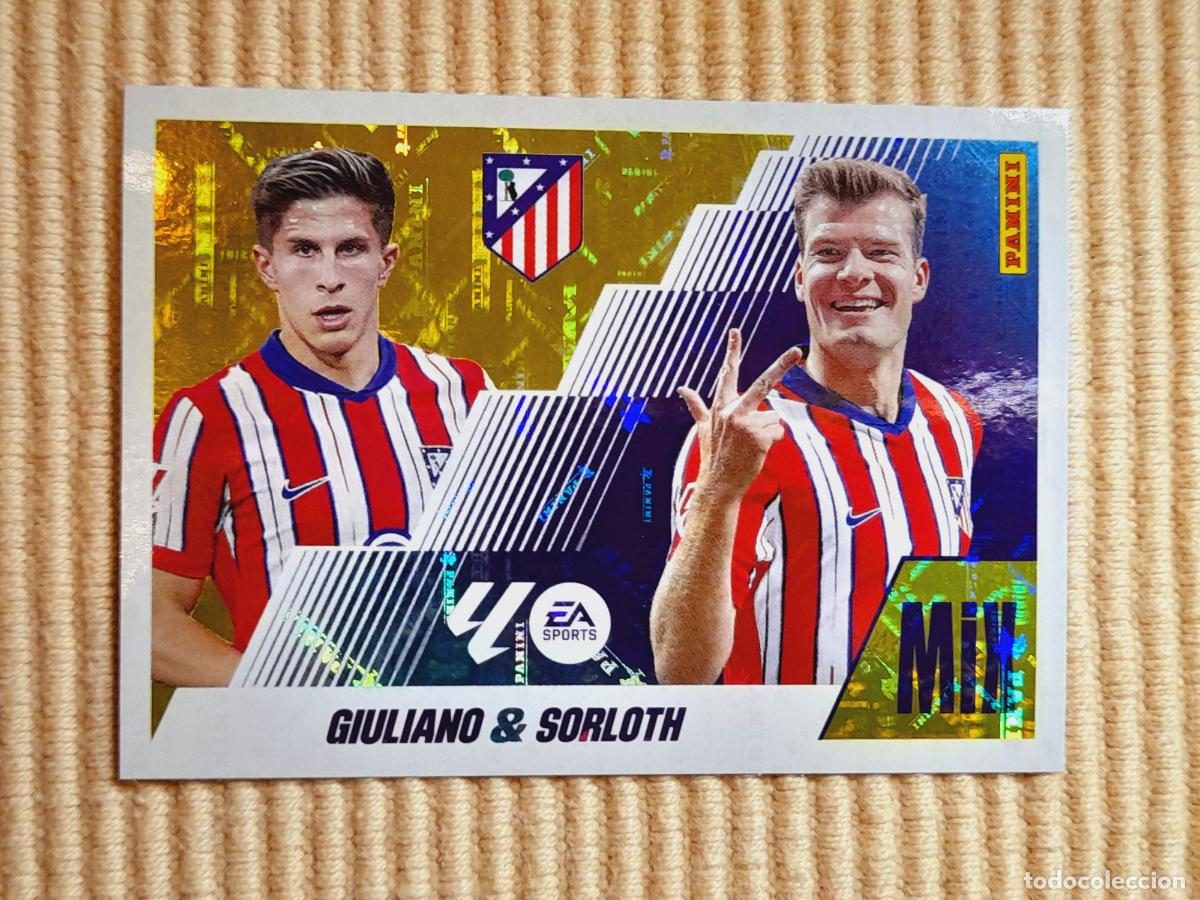 Figurine di Calcio: CROMO 9 GIULIANO & SORLOTH (MIX) ATLETICO MADRID LIGA 25-26 2025 2026 ALBUM ESTE