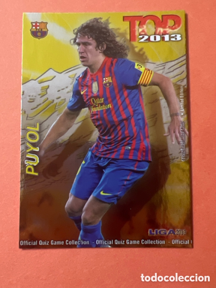 Football Stickers: C7007. 560 brillo LISO dorado PUYOL F&Uacute;TBOL CLUB BARCELONA MUNDICROMO 2012 2013 12 13