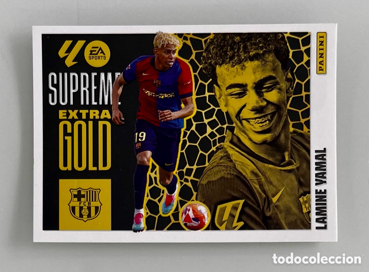 Cromos de F&uacute;tbol: LAMINE YAMAL EXTRA GOLD SUPREME LIGA ESTE 25 26 FC BARCELONA