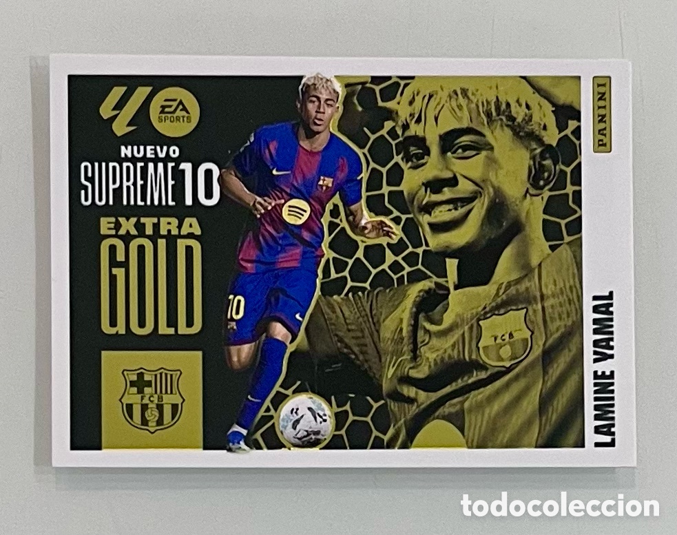 Cromos de F&uacute;tbol: LAMINE YAMAL SUPREME 10 EXTRA GOLD LIGA ESTE 25 26 2025 2026 BARCELONA BAR&Ccedil;A