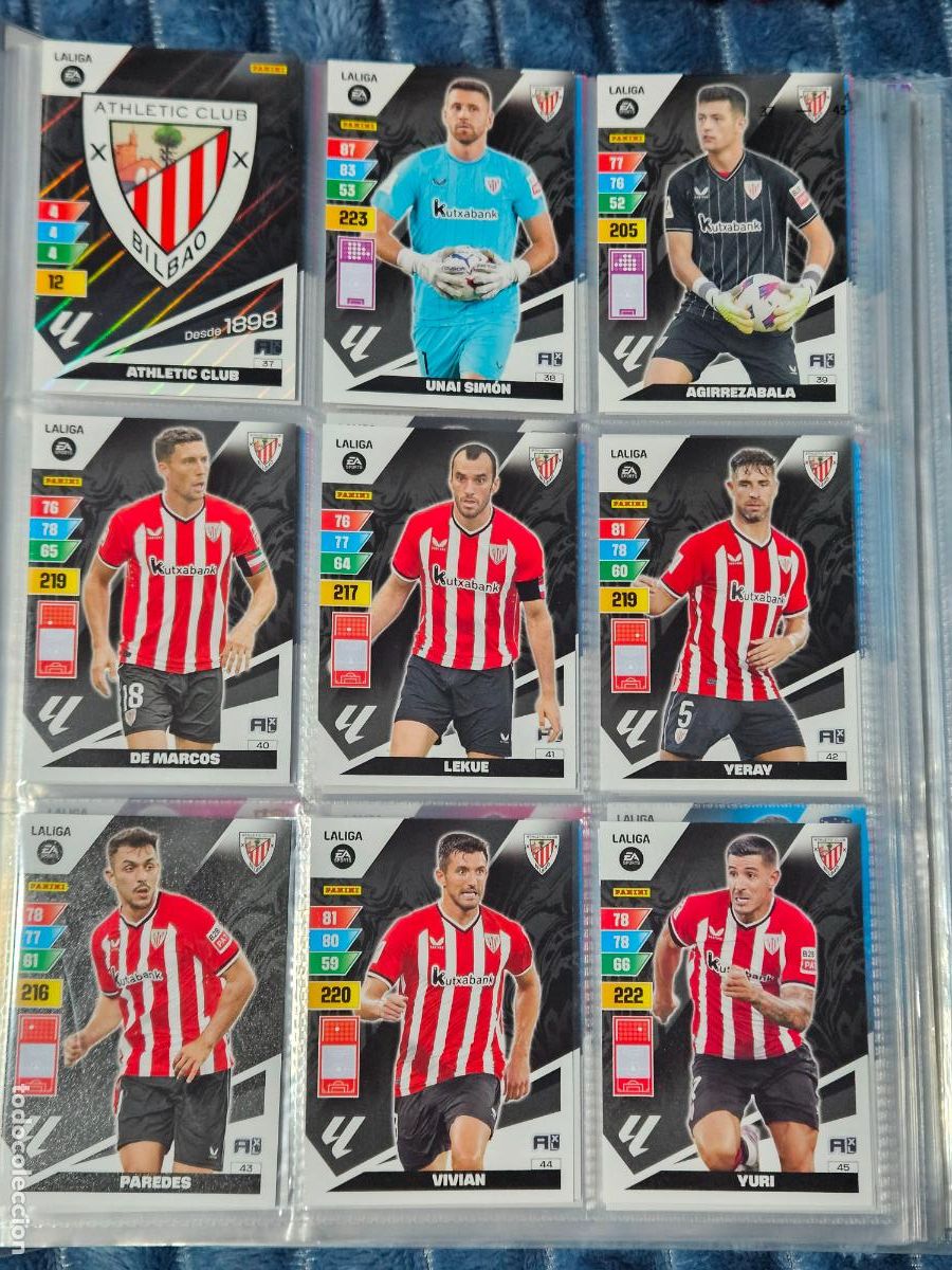 Football Stickers: ADRENALYN 2023 2024 ATHLETIC DE BILBAO - EQUIPO COMPLETO - BASICOS - 18 FICHAS CROMOS - 23 24