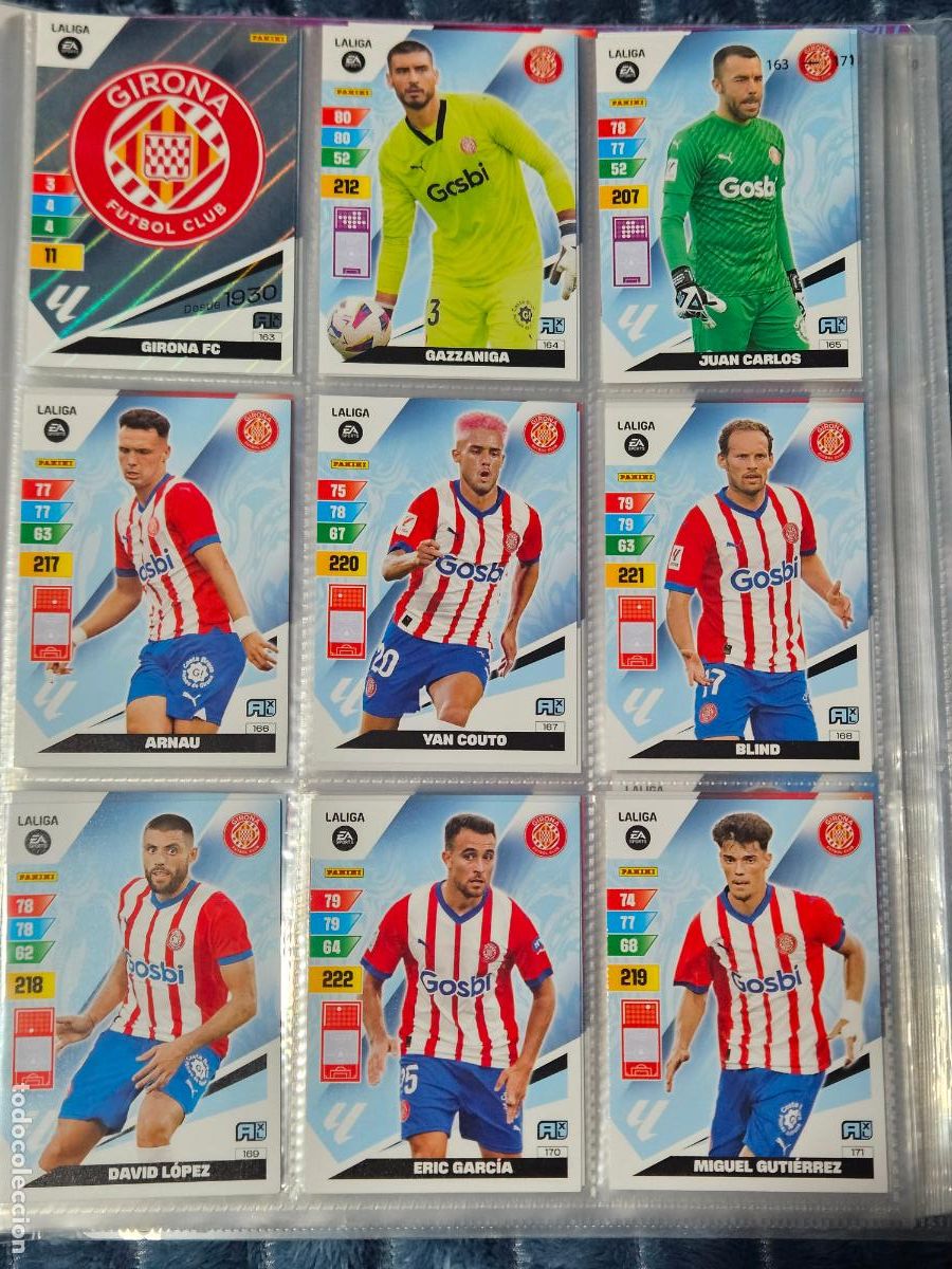 Football Stickers: ADRENALYN 2023 2024 - GIRONA - EQUIPO EQUIPO COMPLETO - BASICOS - 18 FICHAS CROMOS - 23 24