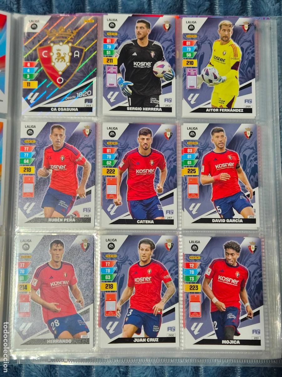 Football Stickers: ADRENALYN 2023 2024 - OSASUNA - EQUIPO EQUIPO COMPLETO - BASICOS - 18 FICHAS CROMOS - 23 24