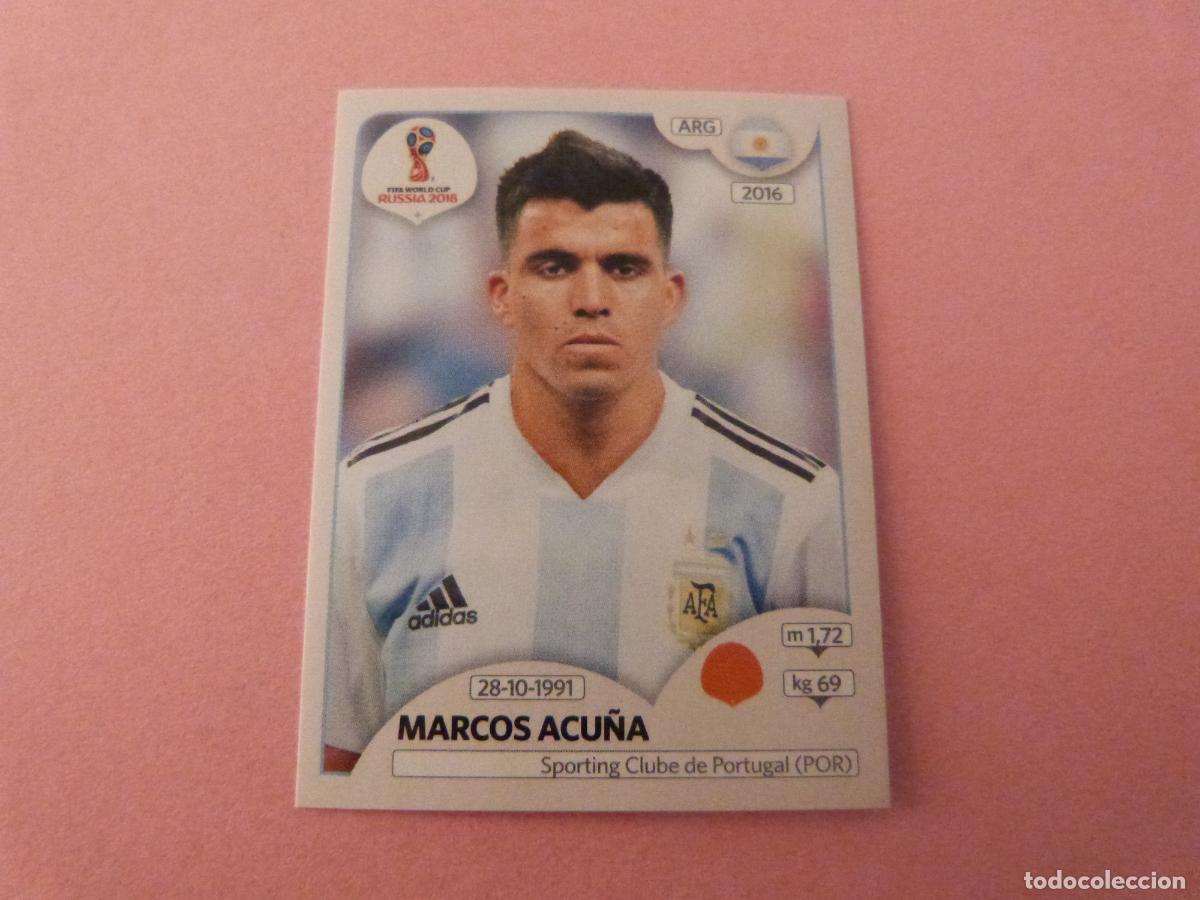 Cromos de F&uacute;tbol: CROMO FUTBOL MARCOS ACU&Ntilde;A ARGENTINA SIN PEGAR N&ordm; 284 MUNDIAL RUSIA 2018 PANINI