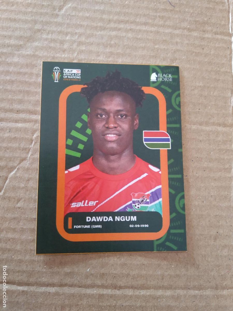 Cromos de f&uacute;tbol: 208 DAWDA NGUM GAMBIA CROMO FUTBOL AFRICA CUP 23 COPA AFRICA 2023 BLACK HORSE