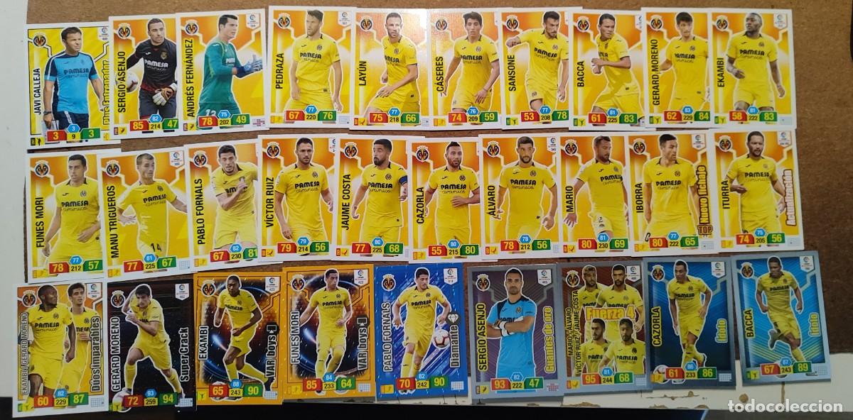 Fu&szlig;ball-Sticker: ADRENALYN XL 2018/19 LOTE DE 29 CARTAS DEL VILLARREAL CON ESPECIALES # PANINI