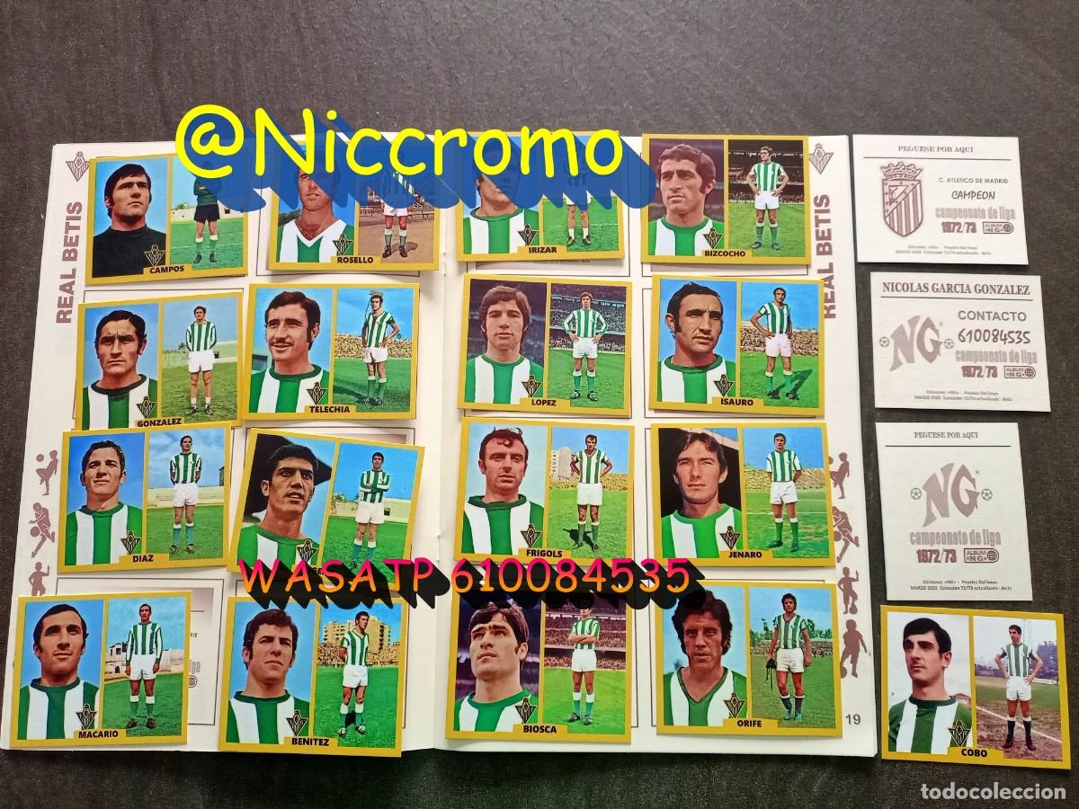 Cromos de Futebol: 17 CROMOS JUGADORES REAL BETIS LIGA 72 73 EDITA NG / 2025 MAS EN NICCROMO