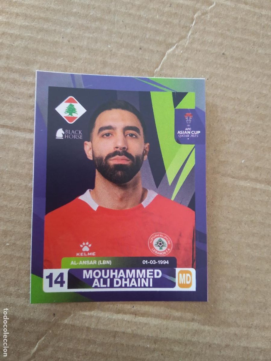 Cromos de F&uacute;tbol: 104 MOUHAMMED ALI DHAINI LIBANO CROMO FUTBOL ASIAN CUP 23 COPA ASIA 2023 BLACK HORSE