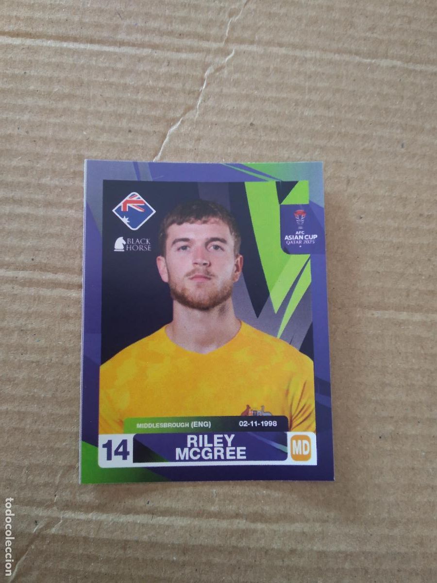 Figurine di Calcio: 124 RILEY MCGREE AUSTRALIA CROMO FUTBOL ASIAN CUP 23 COPA ASIA 2023 BLACK HORSE