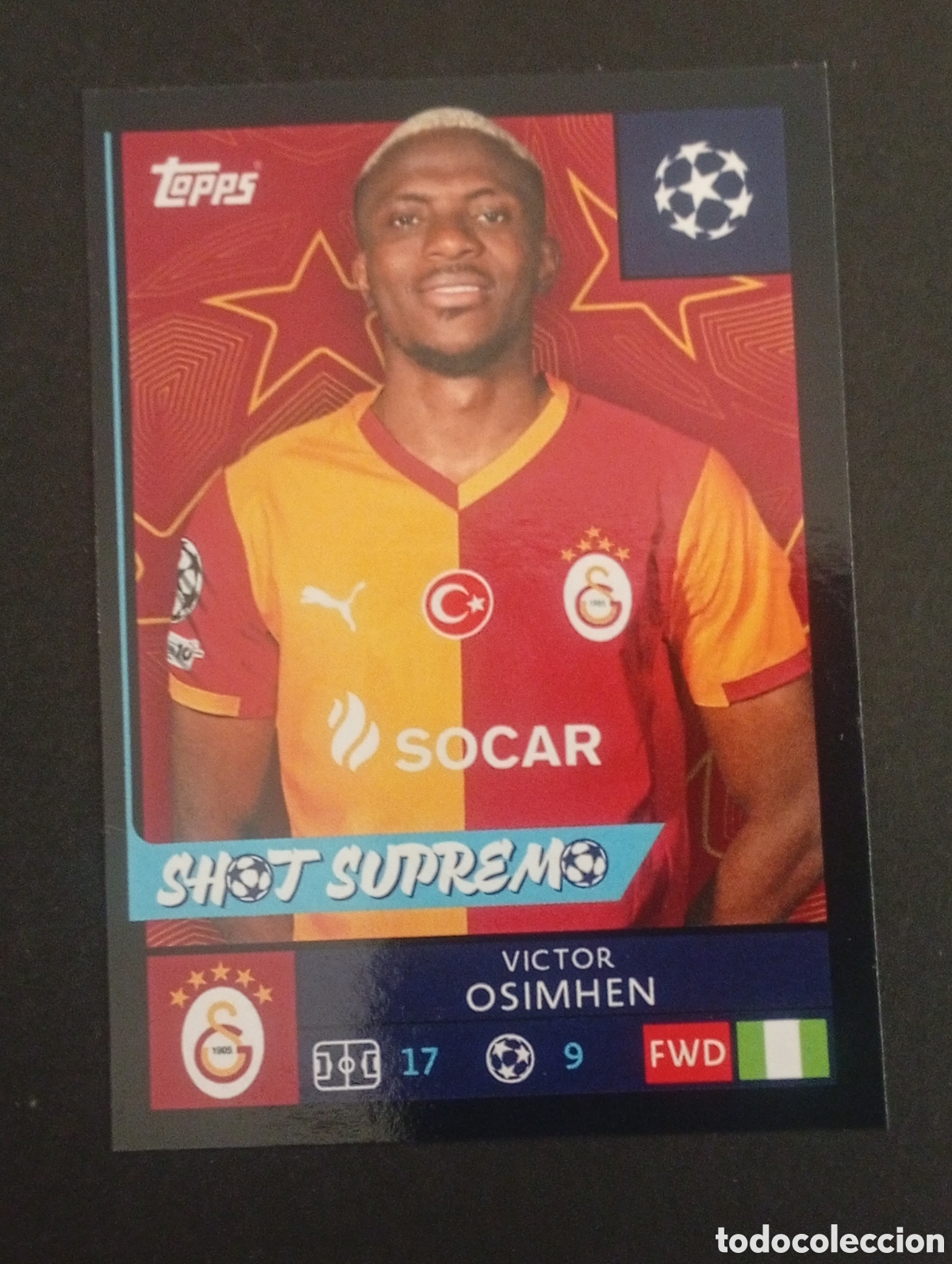 Figurine di Calcio: 237 paralela black OSIMHEN ROMA TOPPS UEFA CHAMPIONS LEAGUE STICKERS CROMOS 2025 2026 25 26