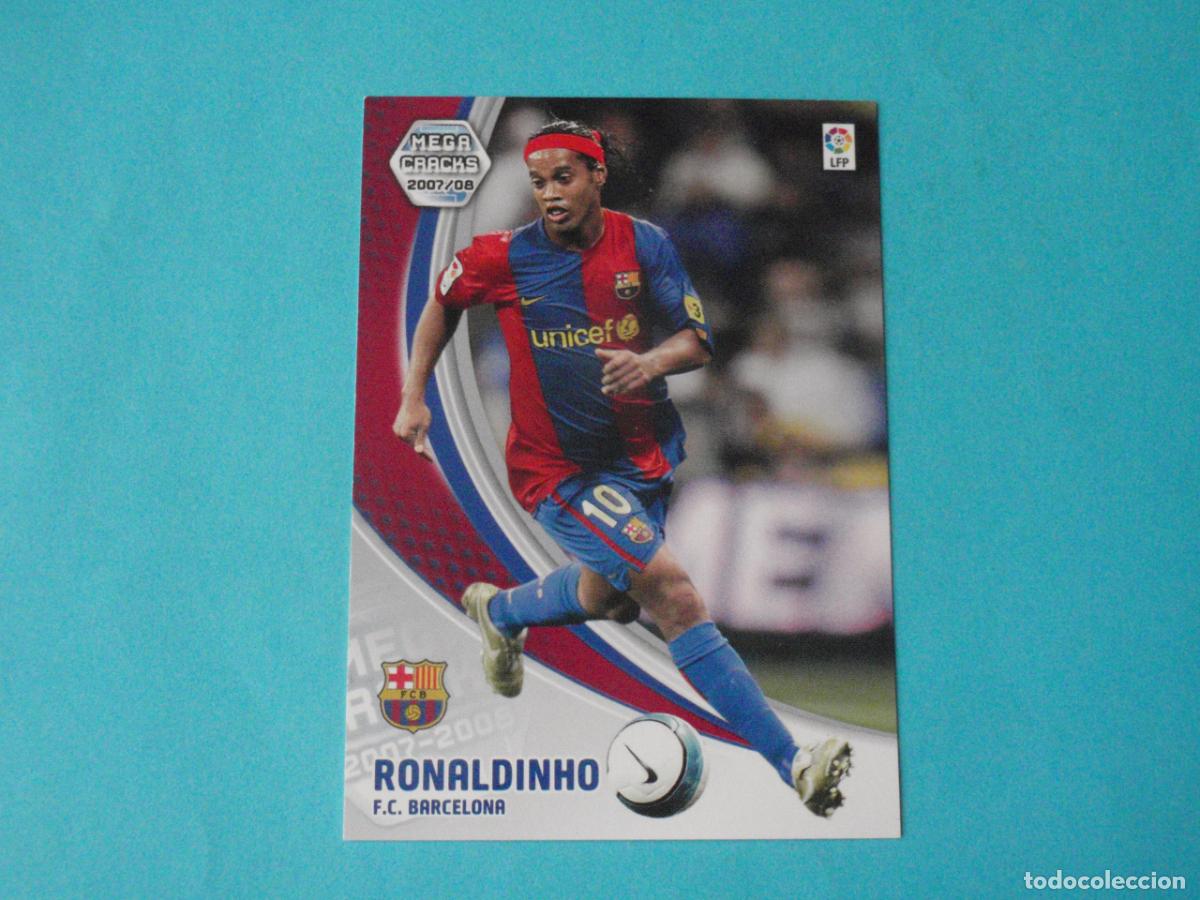 Cromos de F&uacute;tbol: Cromo n&ordm; 71 RONALDINHO Barcelona. Trading card MGK Megacracks LA LIGA 2007 2008 Panini. 07 08