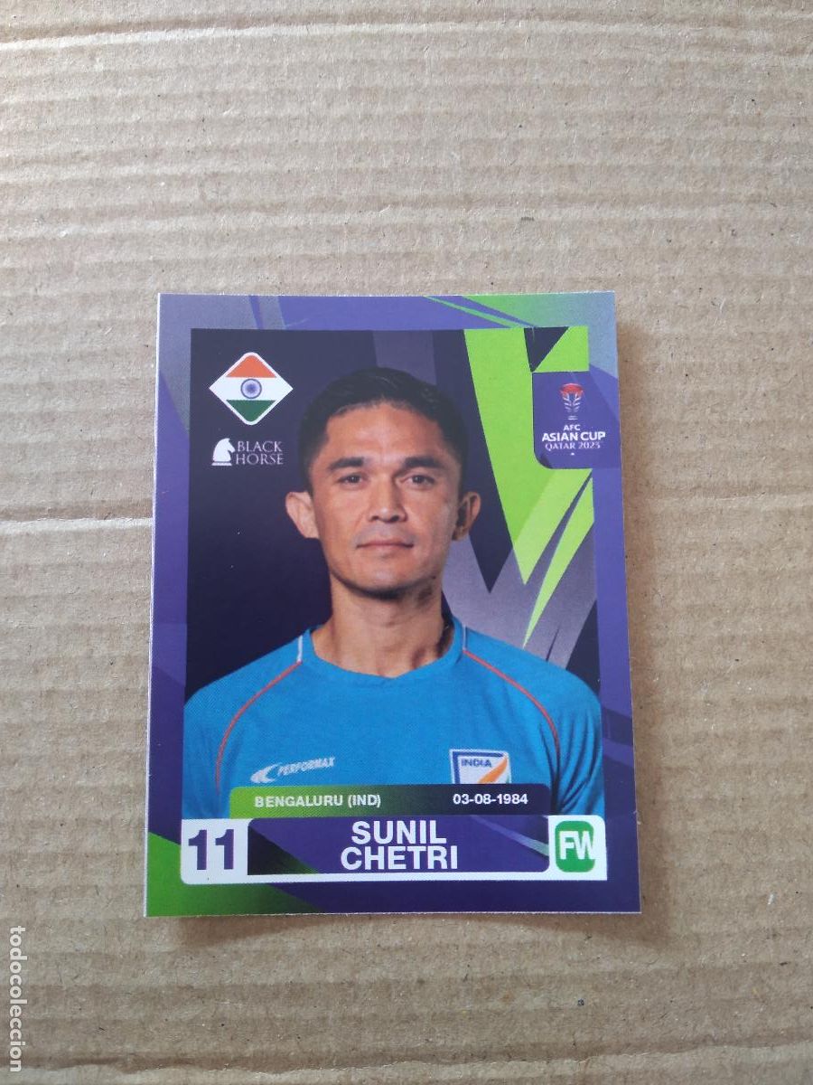 Cromos de F&uacute;tbol: 192 SUNIL CHETRI INDIA CROMO FUTBOL ASIAN CUP 23 COPA ASIA 2023 BLACK HORSE
