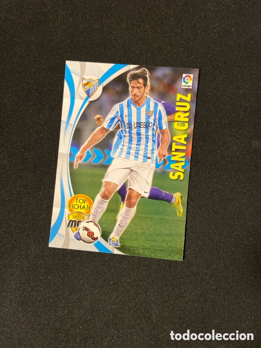 Fu&szlig;ball-Sticker: SANTA CRUZ 375 TOP FICHAJE (M&Aacute;LAGA) PANINI MEGACRACKS 2015-2016 15 16 CROMO CARTA M-2