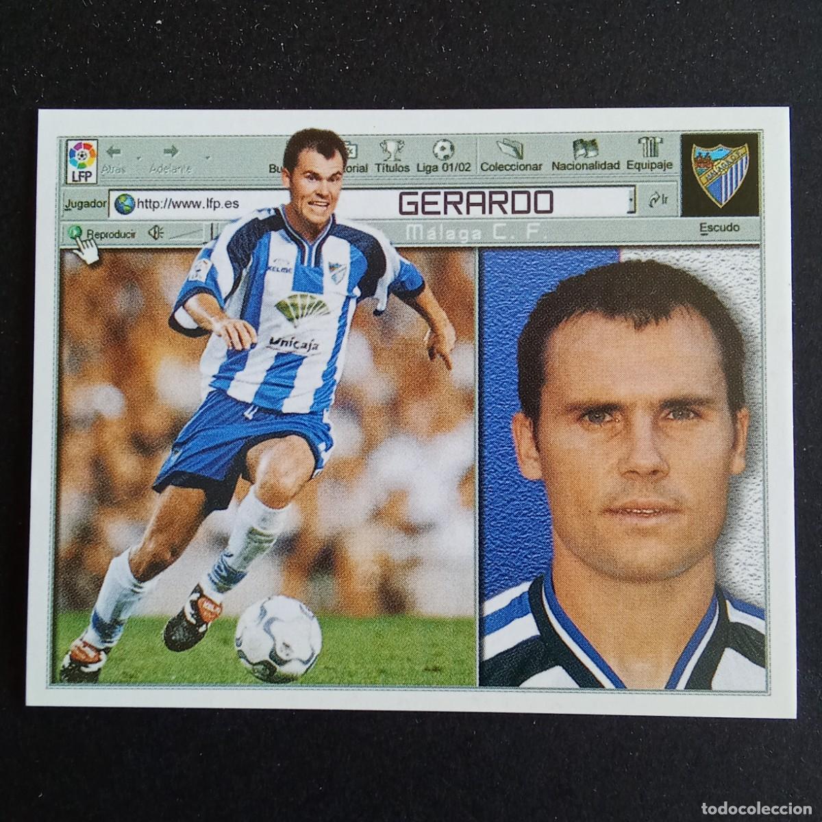Football Stickers: CROMO LIGA 2001 2002 01 02 EDICIONES ESTE GERARDO MALAGA NUNCA PEGADO