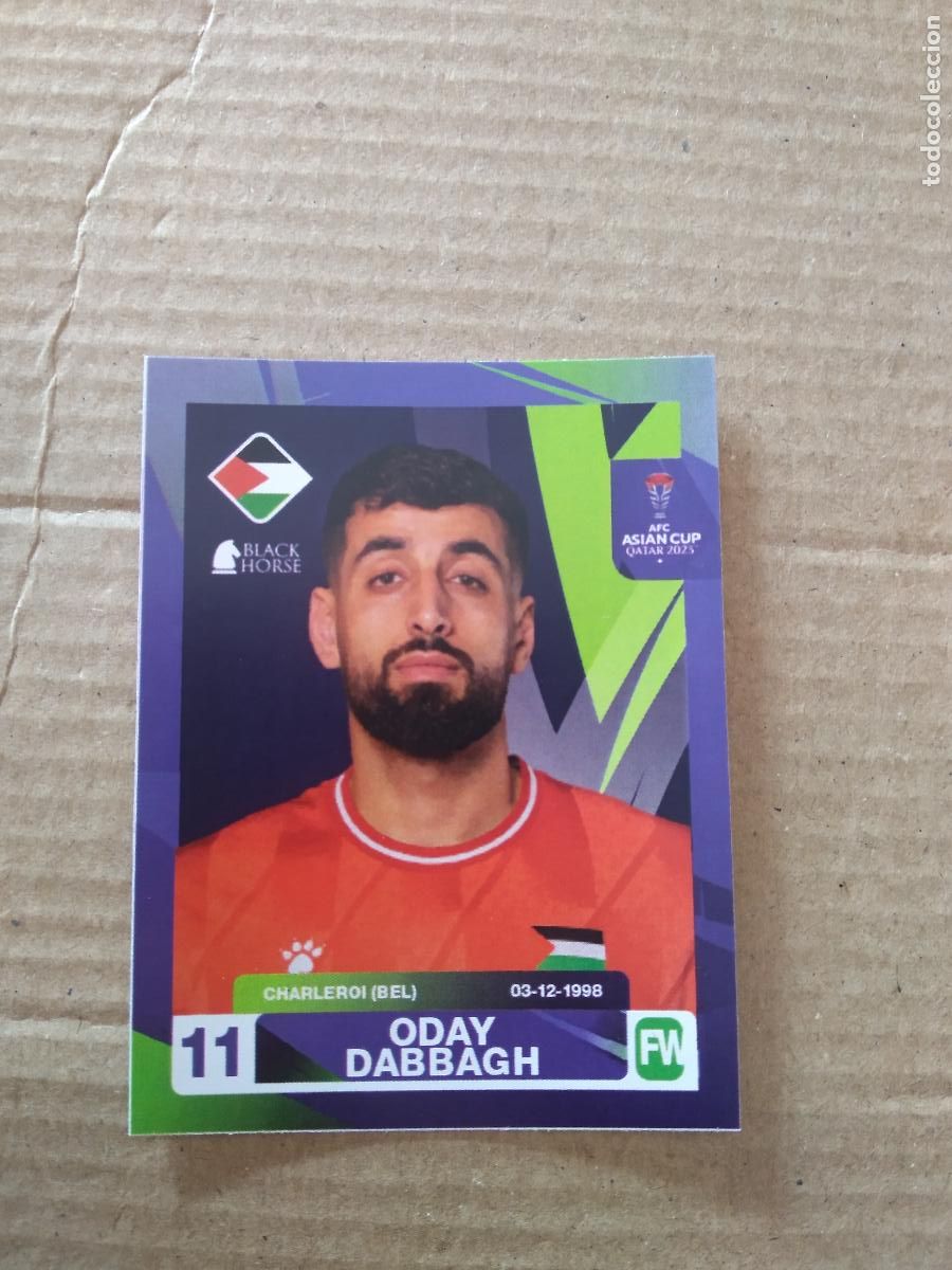 Cromos de F&uacute;tbol: 277 ODAY DABBAGH PALESTINA CROMO FUTBOL ASIAN CUP 23 COPA ASIA 2023 BLACK HORSE