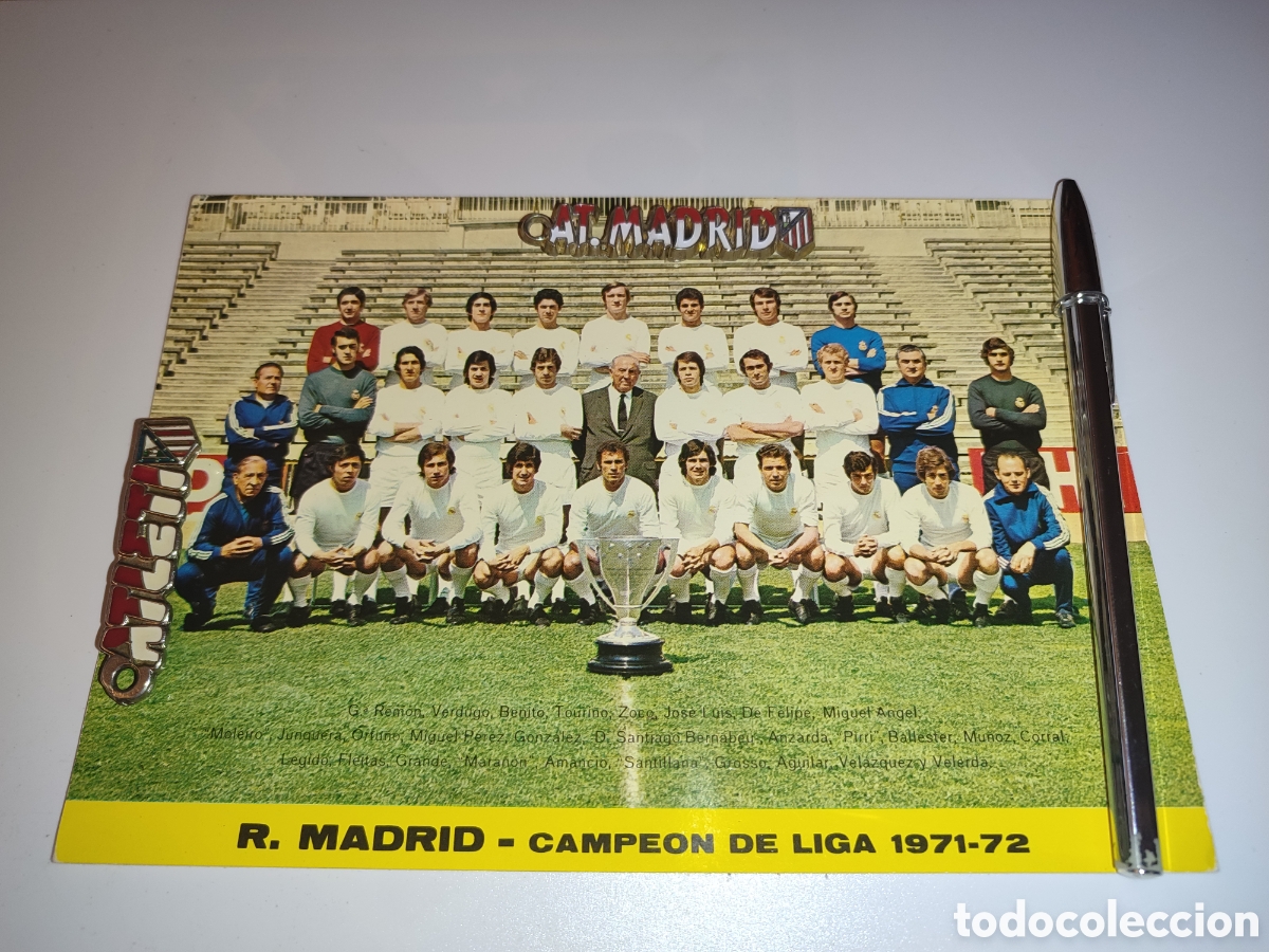 Cromos de F&uacute;tbol: Postal Real Madrid 71-72 ( 20,8x14,6 cm)