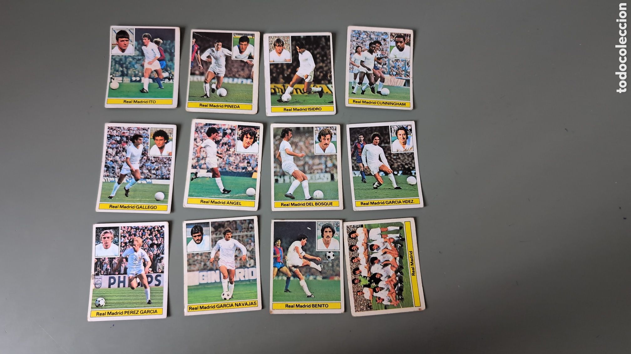 Cartes &agrave; collectionner de Football: LOTE 12 CROMOS DIFERENTES REAL MADRID LIGA ESTE 1981/82 81 82 NUNCA PEGADOS SIN PEGAR