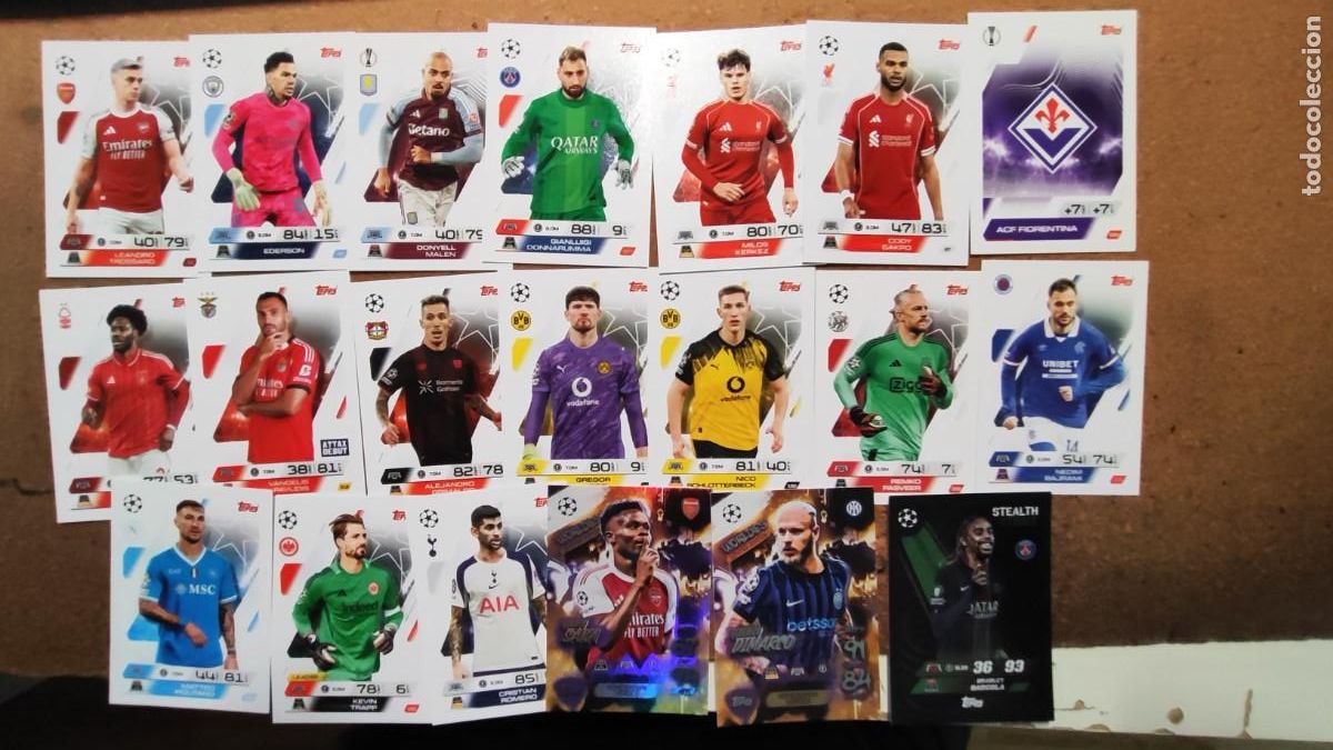 Football Stickers: MACTH ATTAX 25/26 LOTE DE 20 CARTAS CON ESPECIALES LIMITED EDITION ### TOPPS