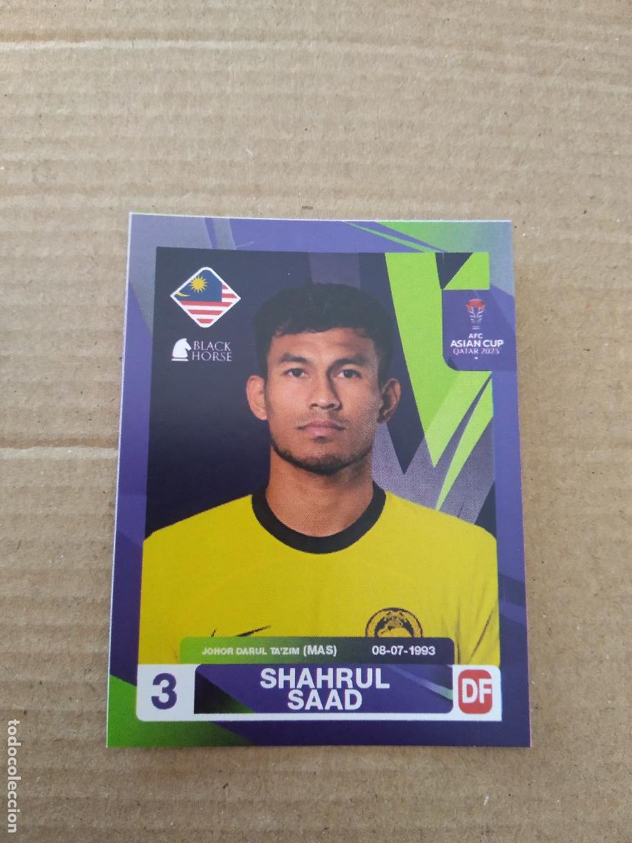 Cromos de F&uacute;tbol: 388 SHAHRUL SAAD MALAYSIA MALASIA CROMO FUTBOL ASIAN CUP 23 COPA ASIA 2023 BLACK HORSE