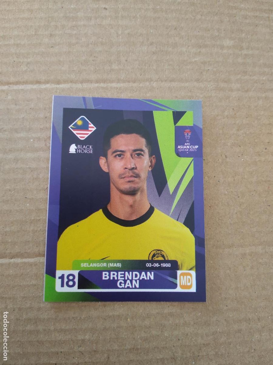 Cromos de F&uacute;tbol: 399 BRENDAN GAN MALAYSIA MALASIA CROMO FUTBOL ASIAN CUP 23 COPA ASIA 2023 BLACK HORSE