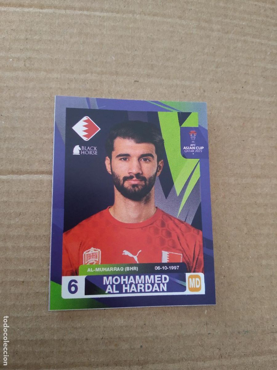 Fu&szlig;ball-Sticker: 438 MOHAMMED AL HARDAN BAHRAIN CROMO FUTBOL ASIAN CUP 23 COPA ASIA 2023 BLACK HORSE