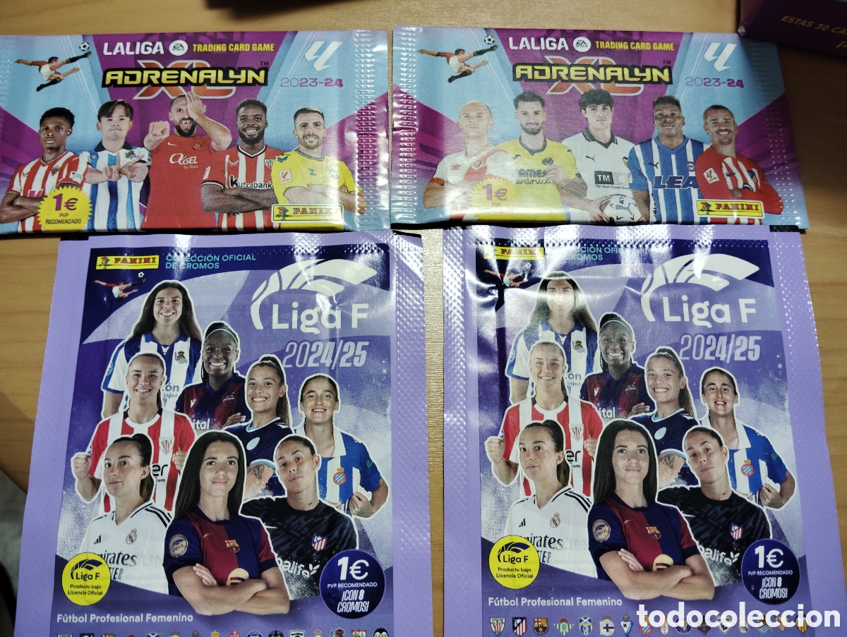 Cromos de F&uacute;tbol: 4 sobres sin abrir de f&uacute;tbol