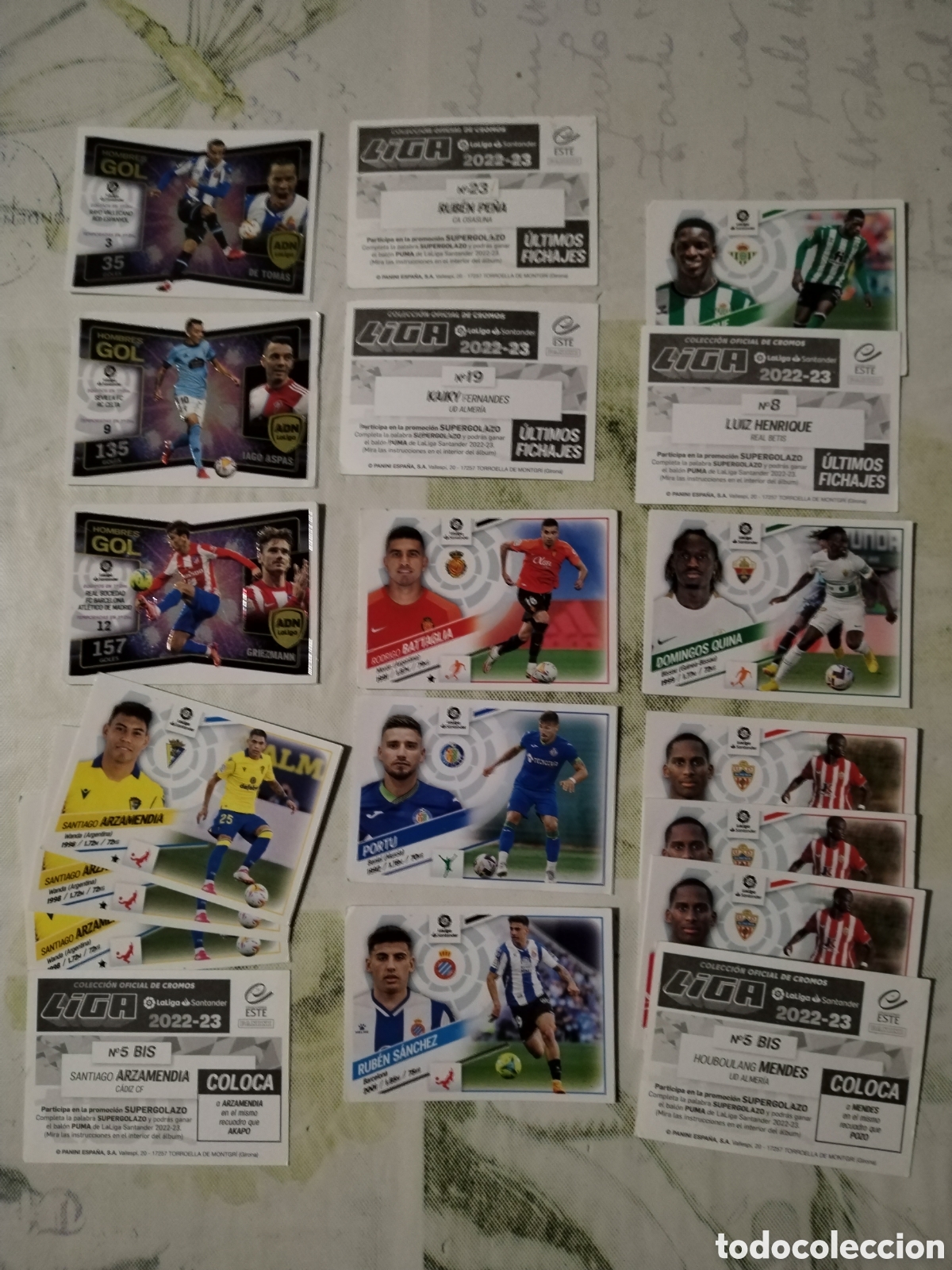 Cromos de F&uacute;tbol: Lote 303 cromos f&uacute;tbol liga Este Santander 2022-23