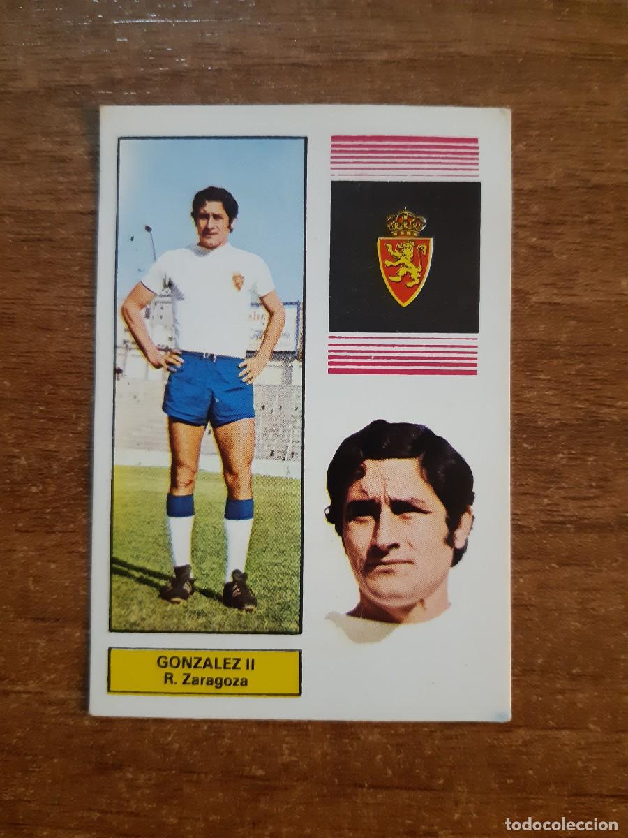 Football Stickers: Gonz&aacute;lez II (Zaragoza) Liga 74-75 Ed. FHER 1974 1975. Nunca pegado, sin pegar