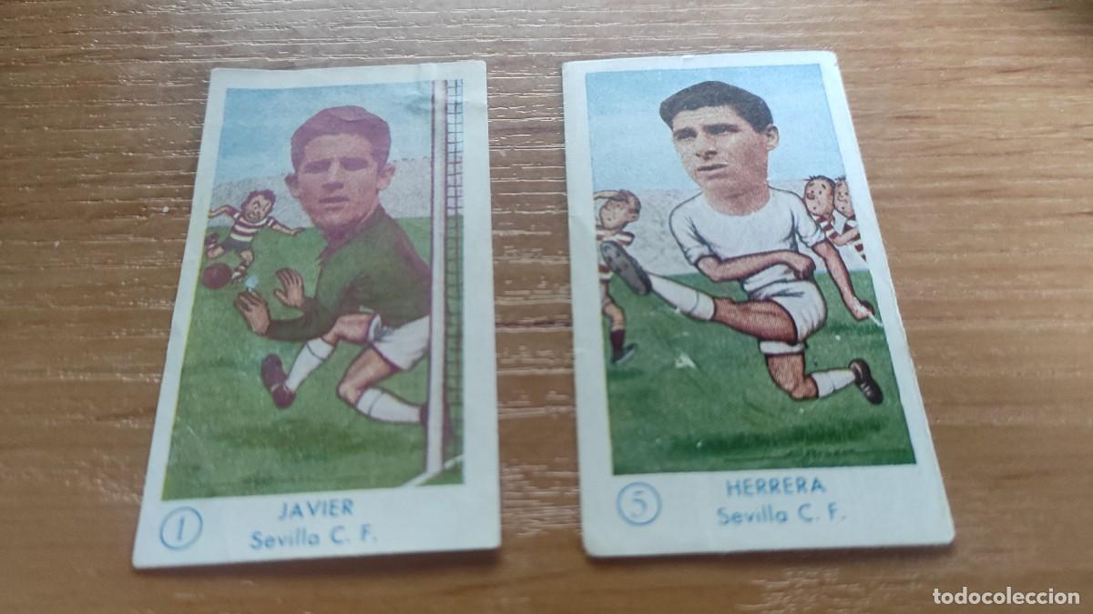 Cromos de f&uacute;tbol: JAVIER 1 HERRERA 5 SEVILLA GRAFICAS EXCELSIOR 1958 1959 CROMO FUTBOL LIGA 58 59 DESPEGADO cabezones