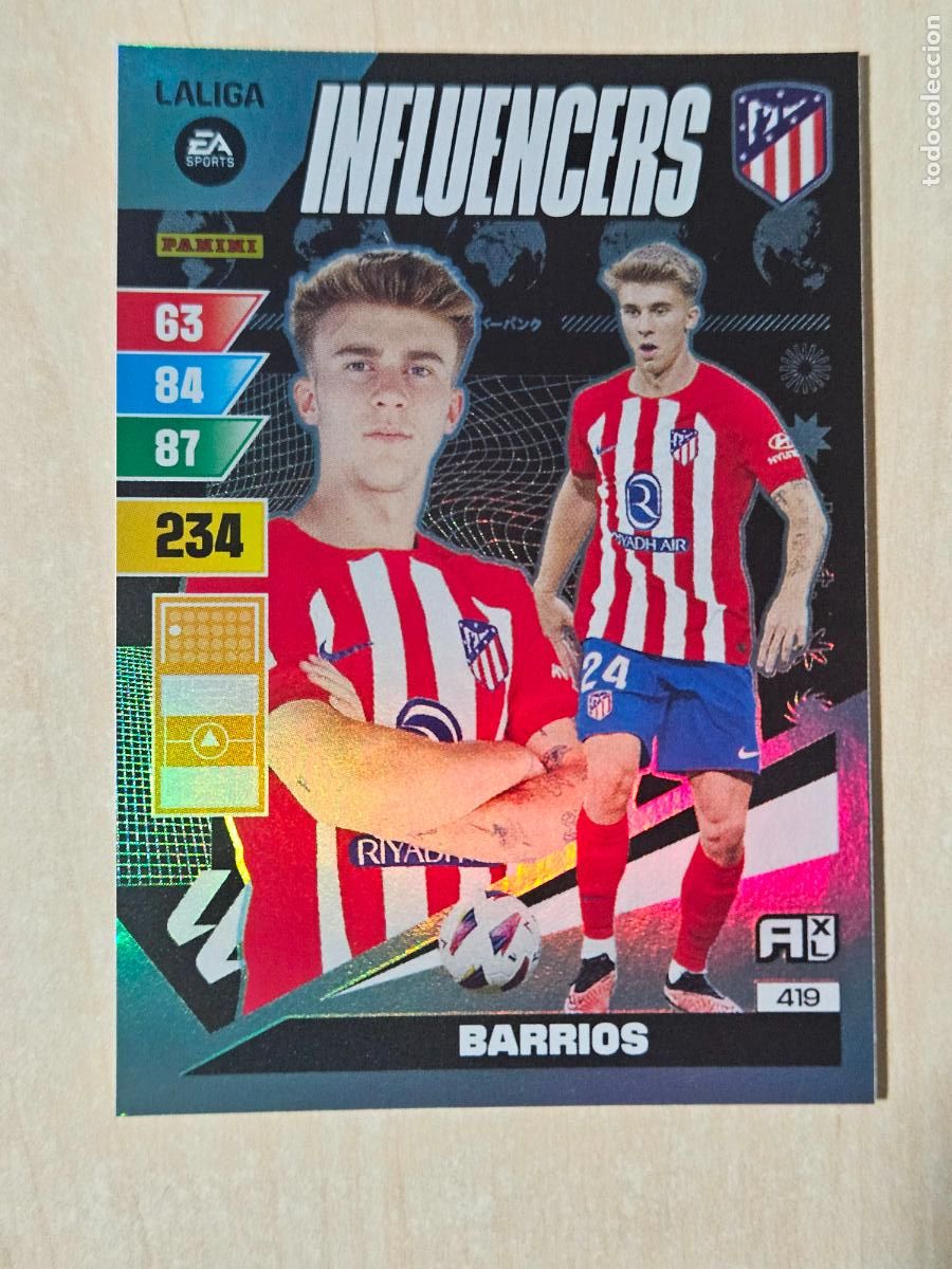 Cromos de Futebol: FICHA N&ordm; 419 BARRIOS - ADRENALYN 23 24 - PANINI 2023 - 24 - CROMO - INFLUENCERS