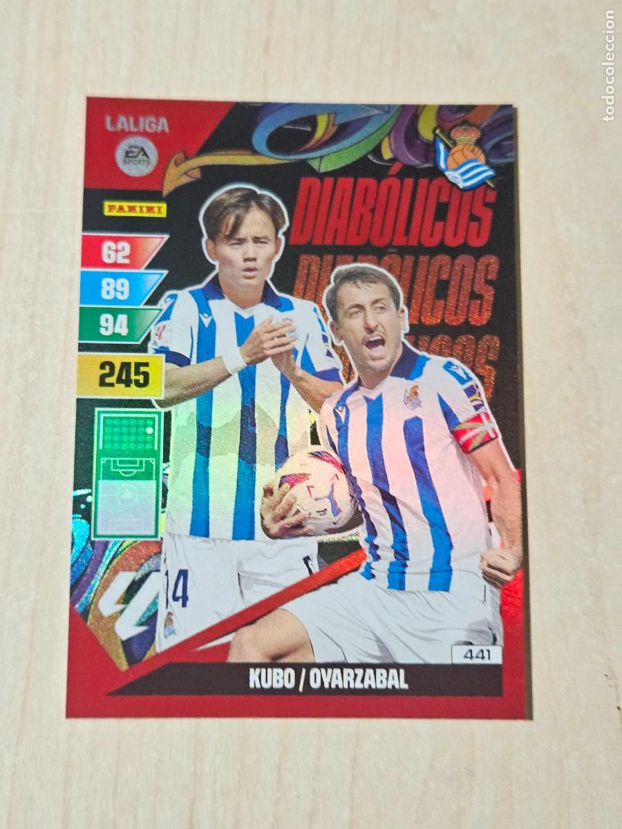 Cromos de f&uacute;tbol: FICHA N&ordm; 441 REAL SOCIEDAD - ADRENALYN 23 24 - PANINI 2023 - 24 - CROMO - DIABOLICOS
