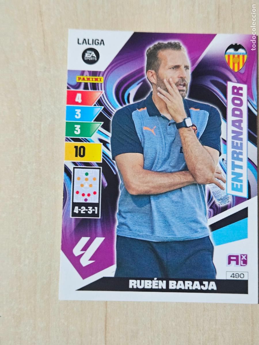 Cromos de f&uacute;tbol: FICHA N&ordm; 490 RUBEN BARAJA - ADRENALYN 23 24 - PANINI 2023 - 24 - CROMO - ENTRENADOR